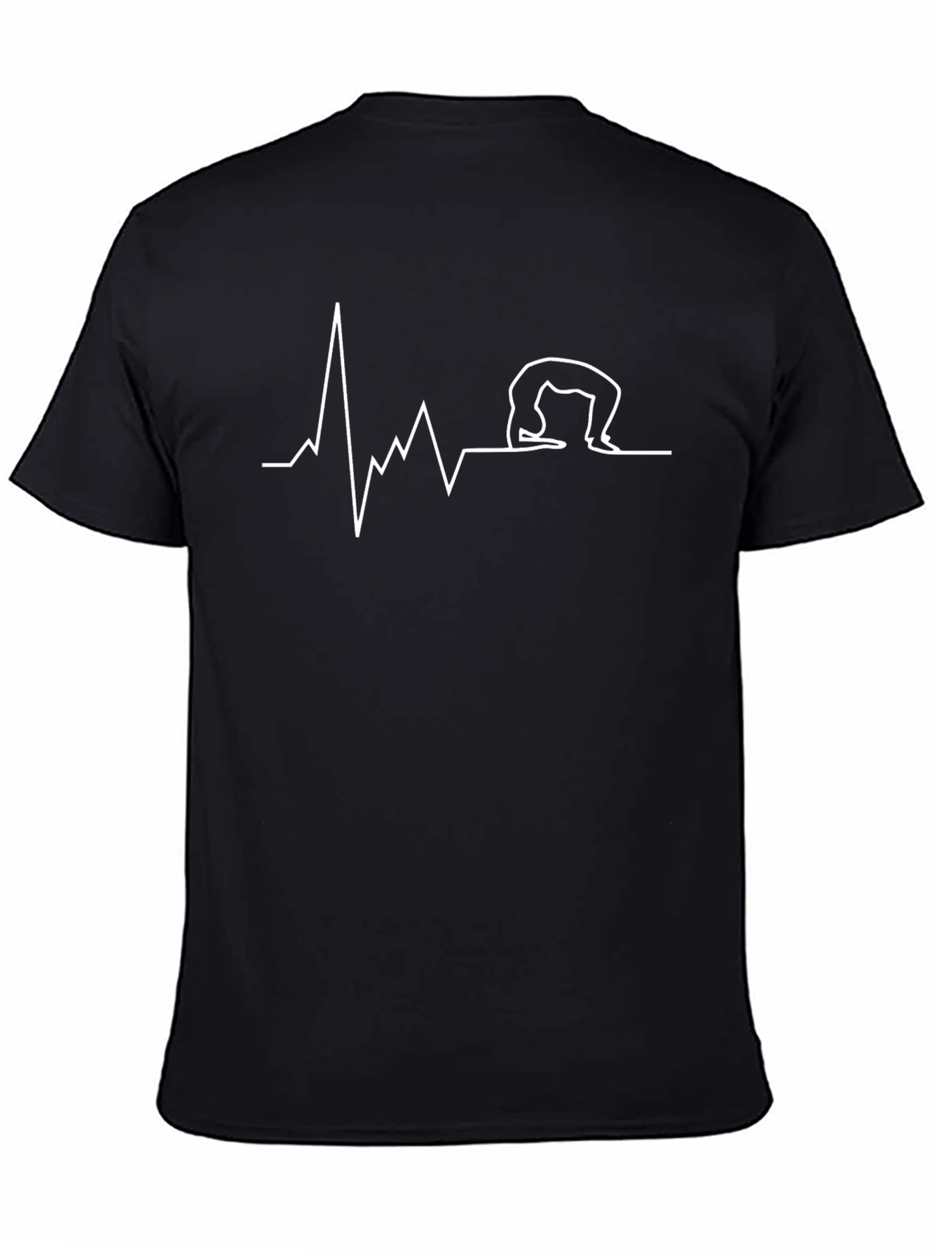 Yoga Heartbeat T-Shirt - Black Cotton Tee