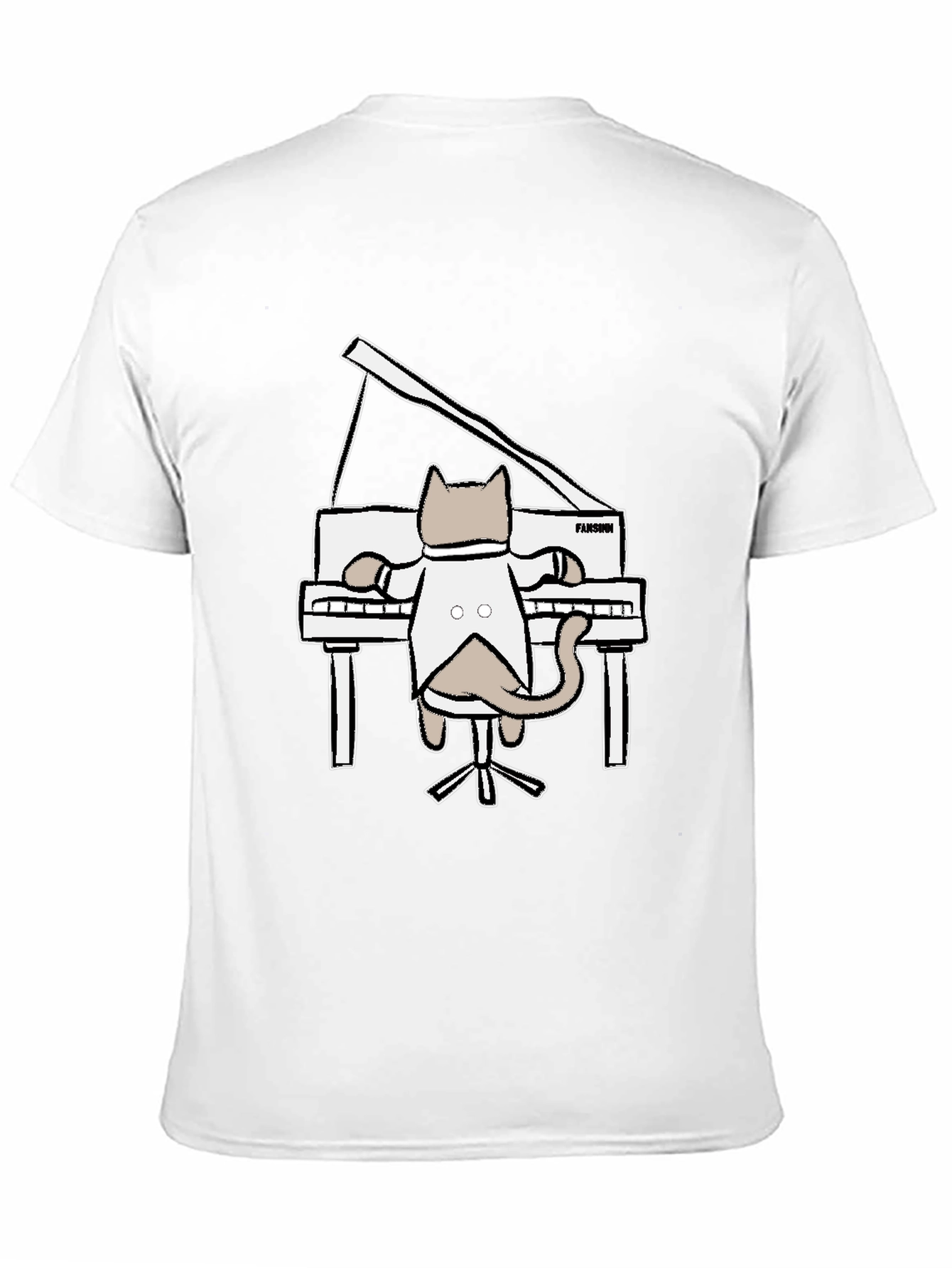 Cat Playing Piano Graphic T-Shirt