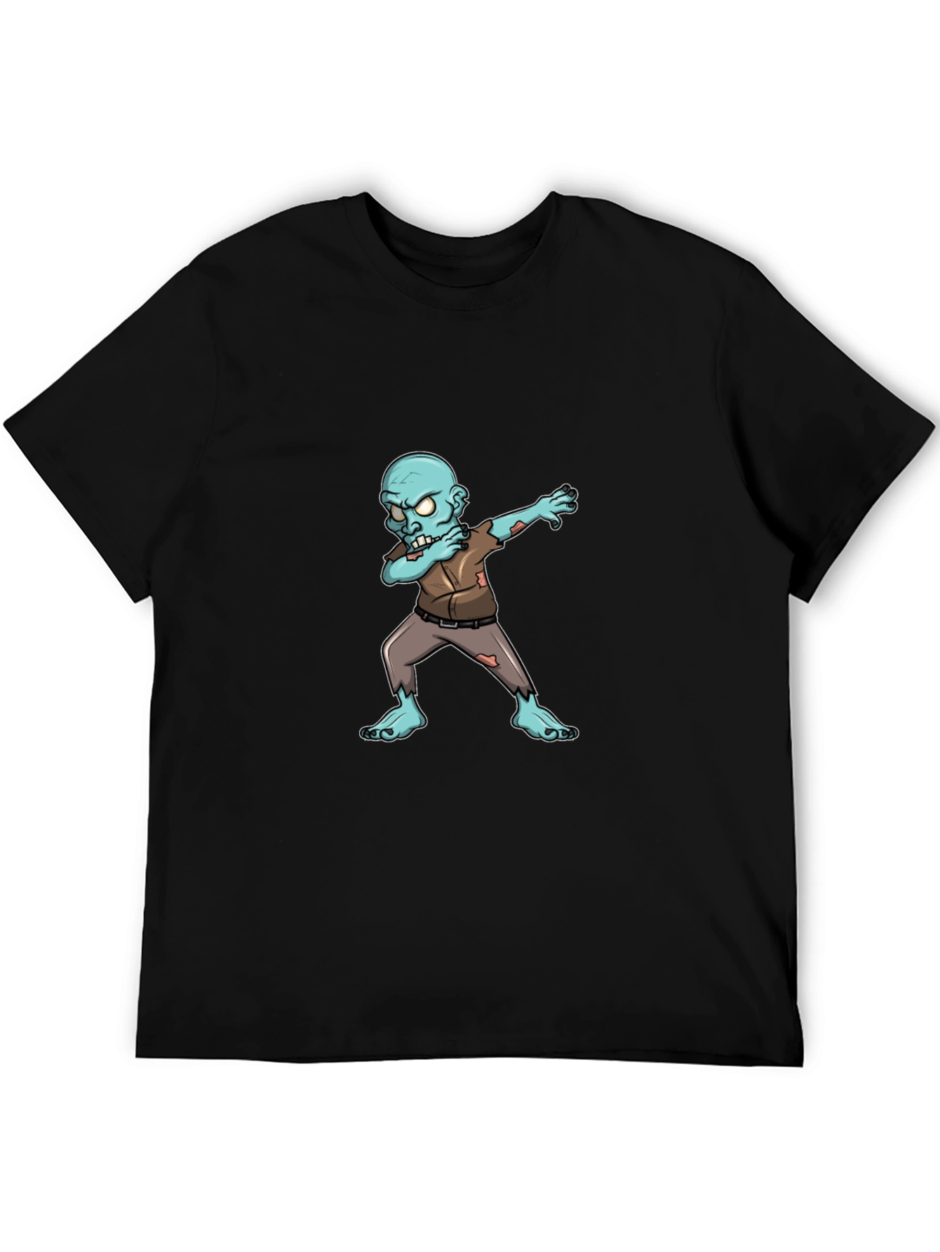 Dabbing Zombie Graphic Tee - Black Cotton T-Shirt