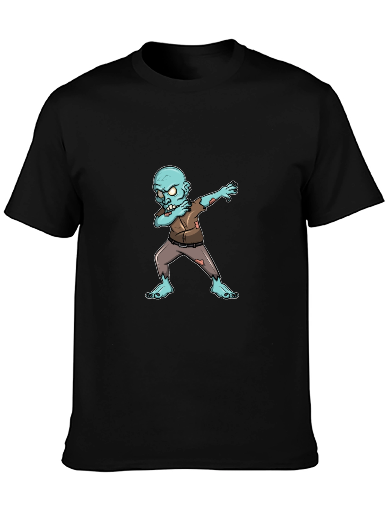 Dabbing Zombie Graphic Tee - Black Cotton T-Shirt