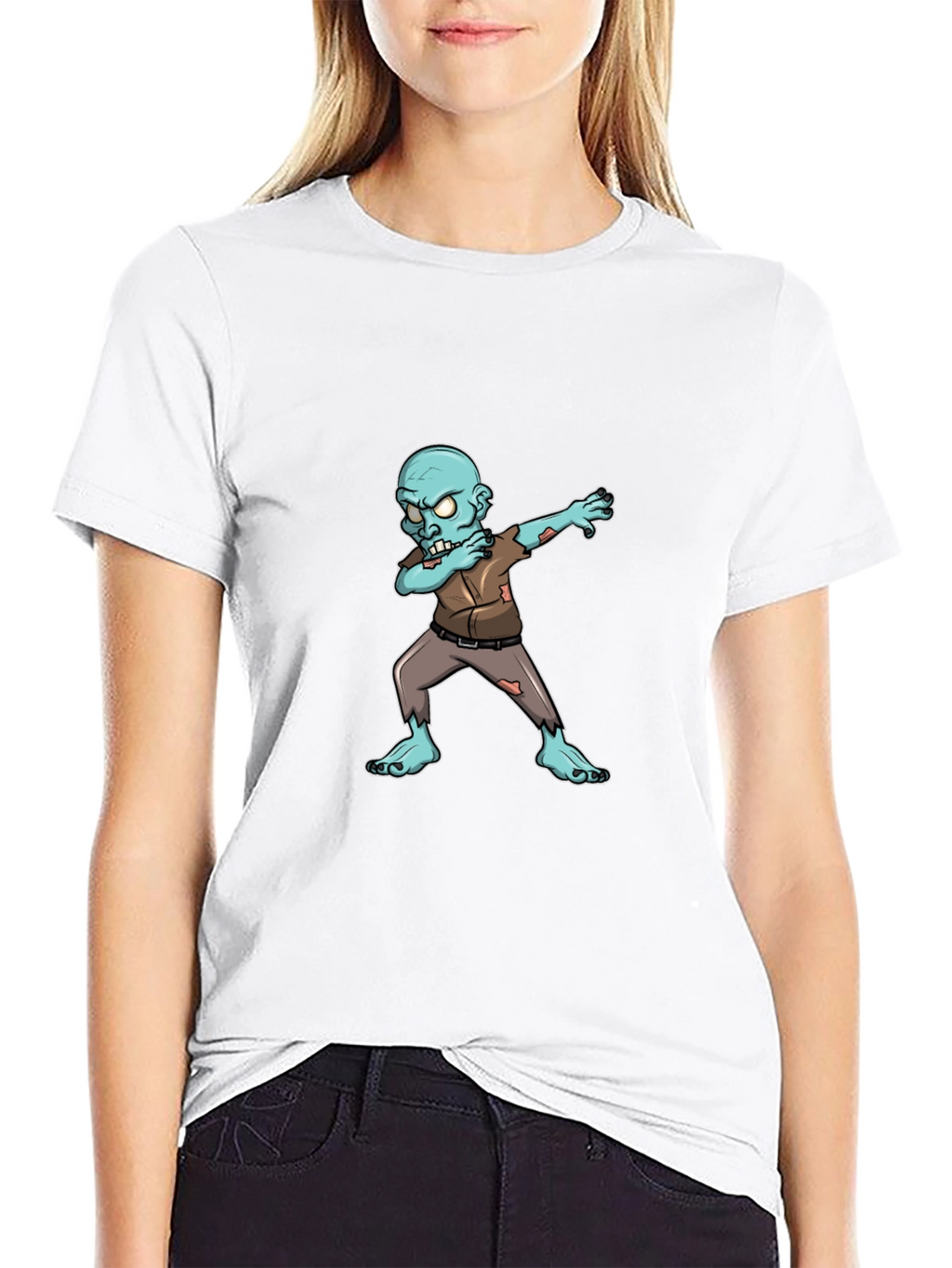 Dabbing Zombie Graphic Tee - Black Cotton T-Shirt