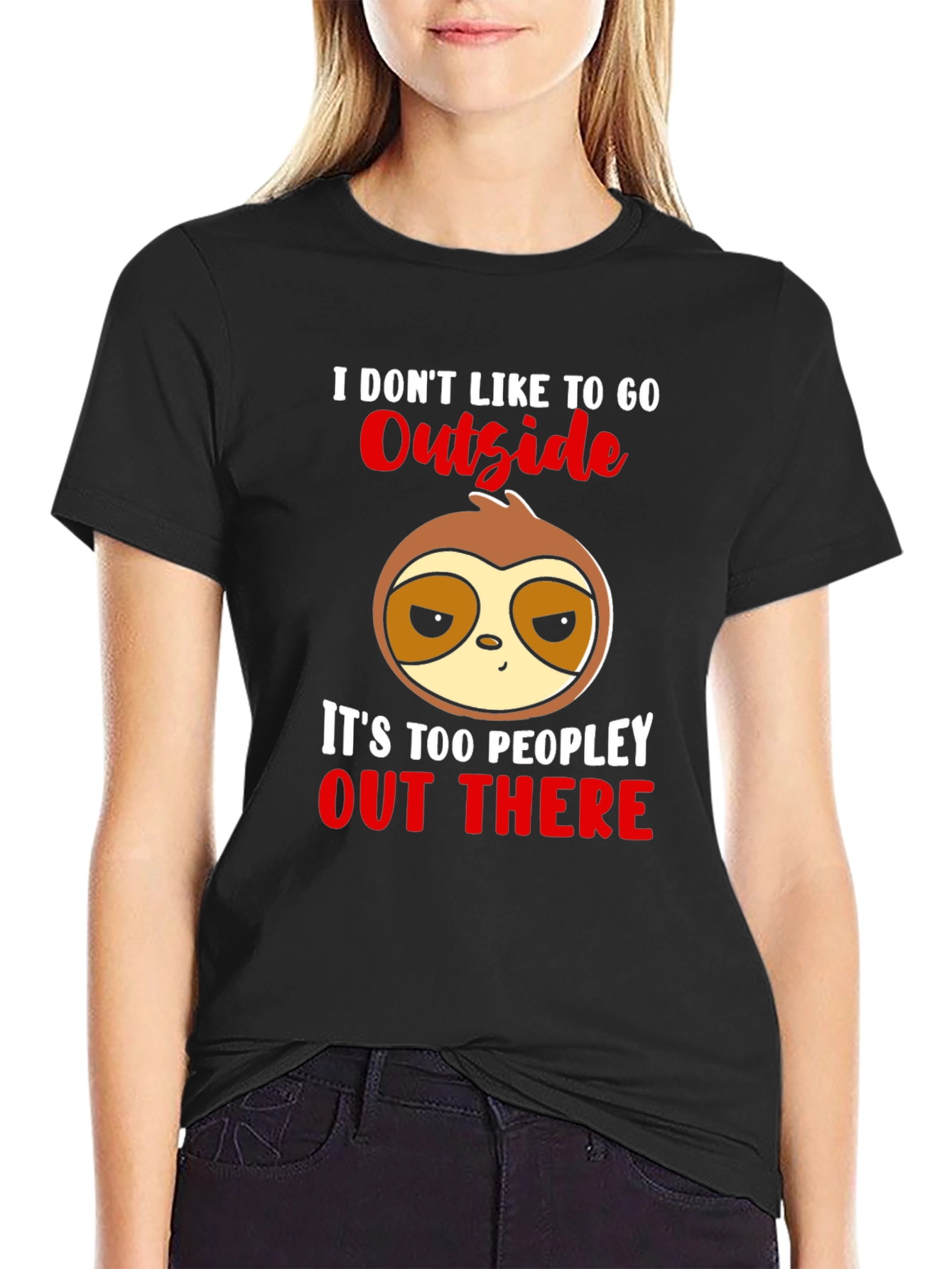 Introvert Sloth Tee - I Dont Like to Go Outside