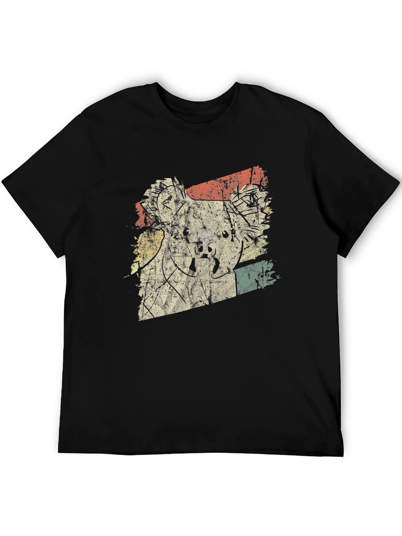 Retro Koala Graphic Tee - Mens Black Short Sleeve T-Shirt