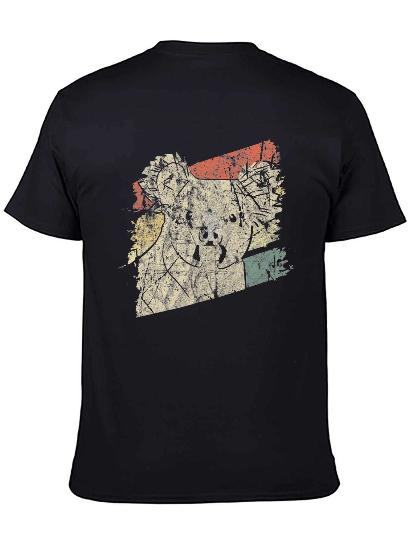 Retro Koala Graphic Tee - Mens Black Short Sleeve T-Shirt