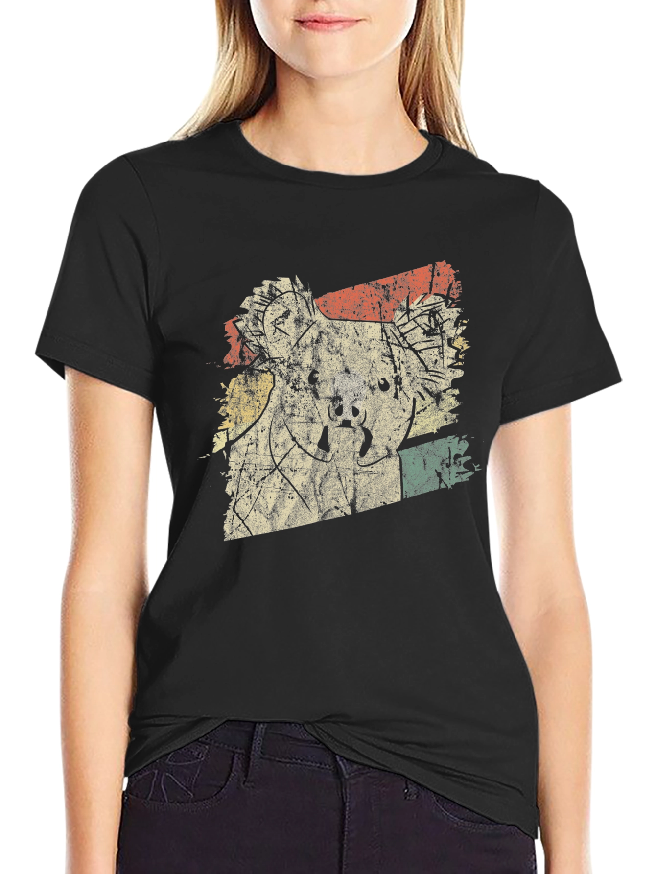 Retro Koala Graphic Tee - Mens Black Short Sleeve T-Shirt