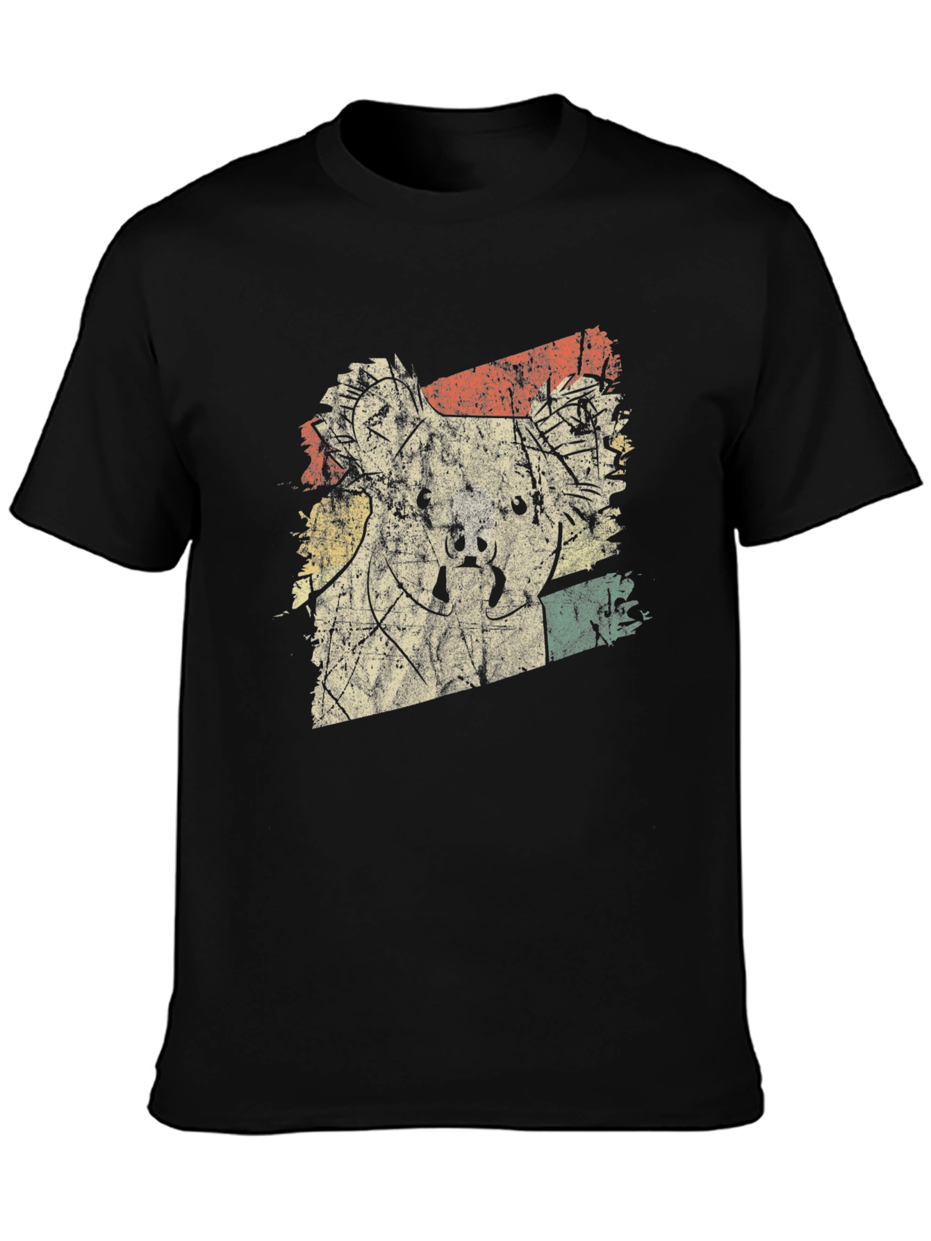 Retro Koala Graphic Tee - Mens Black Short Sleeve T-Shirt