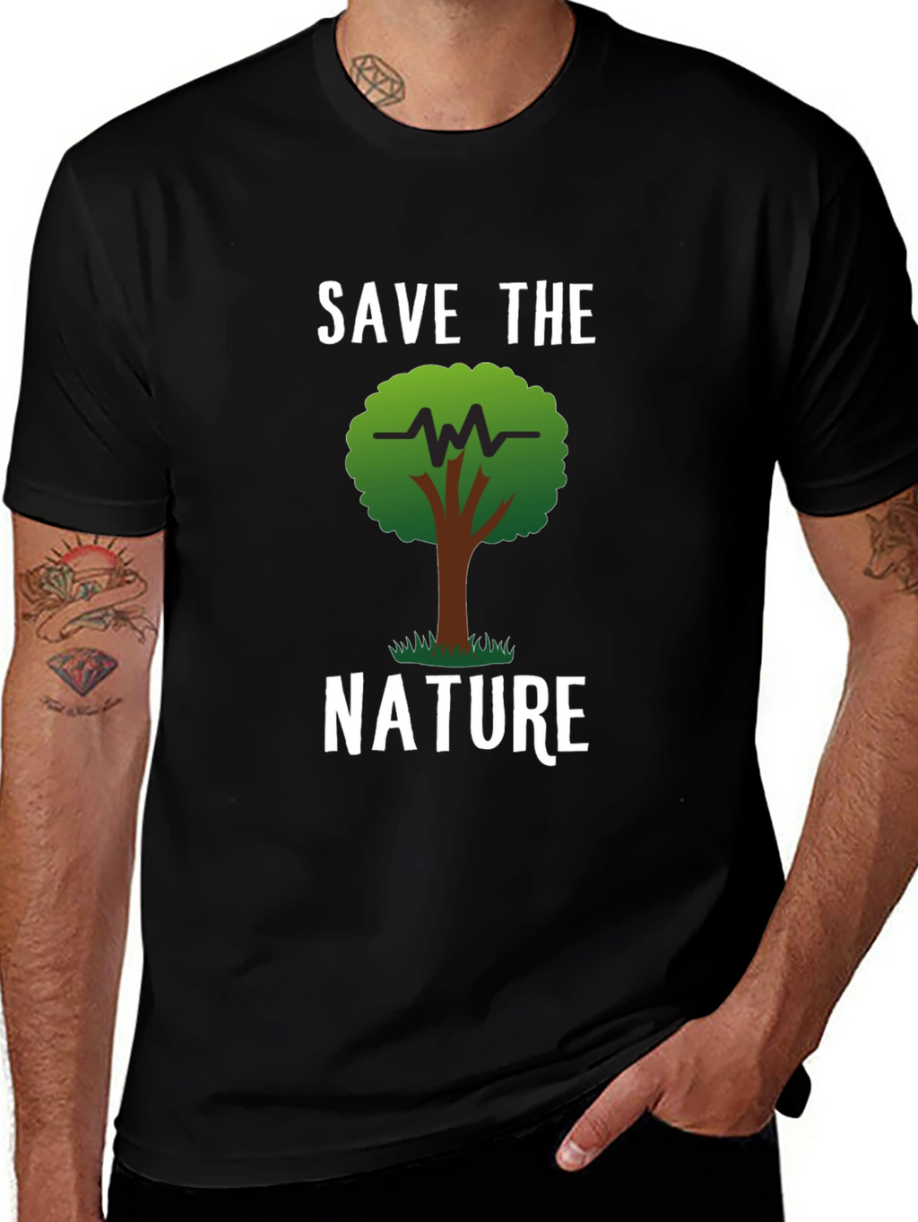Save The Nature Graphic Print T-Shirt