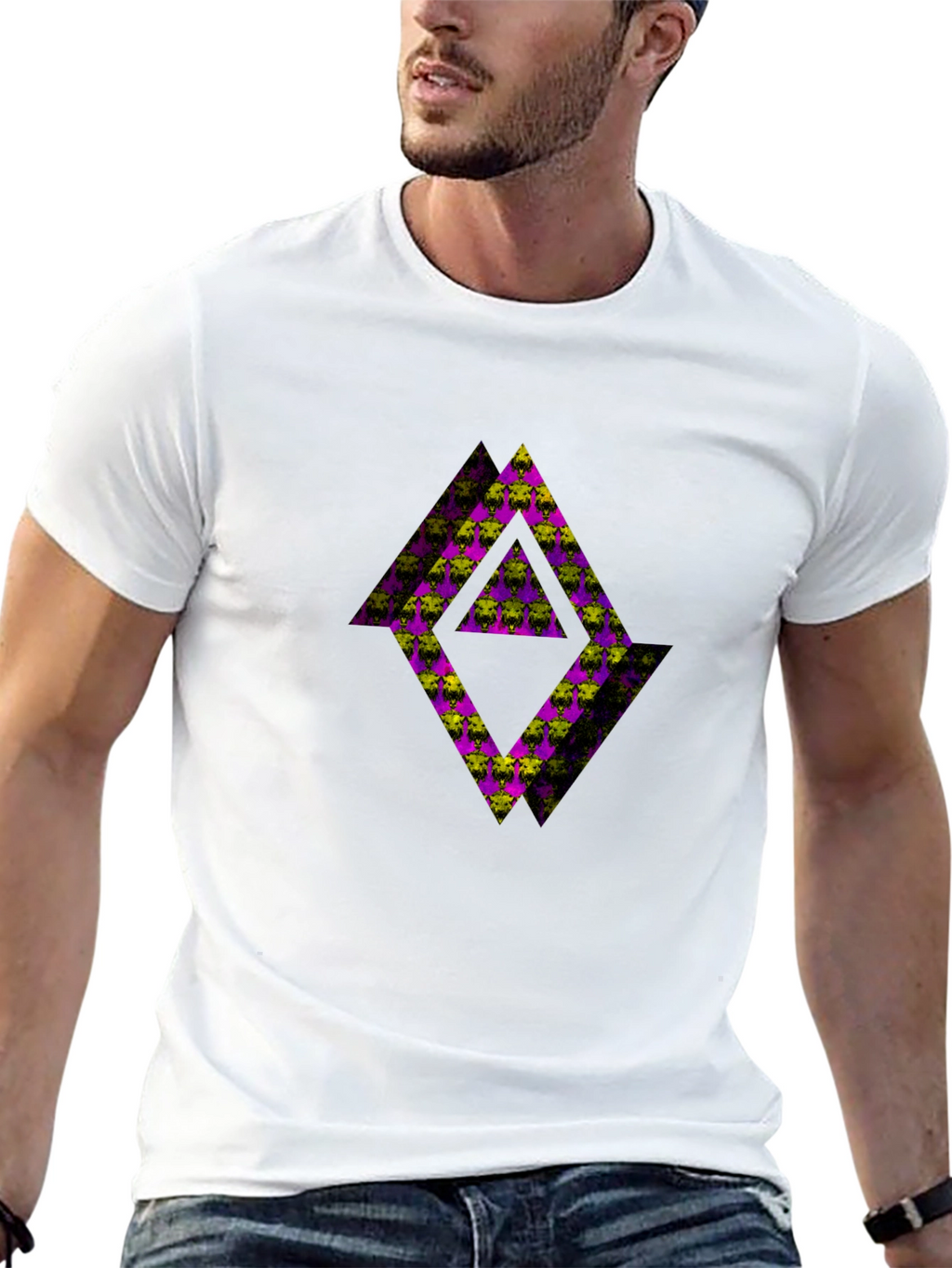 Abstract Graphic Black Tee Shirt