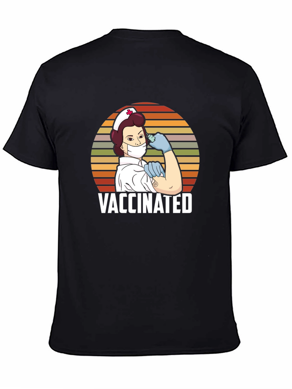 Vaccinated Nurse Retro Style T-Shirt