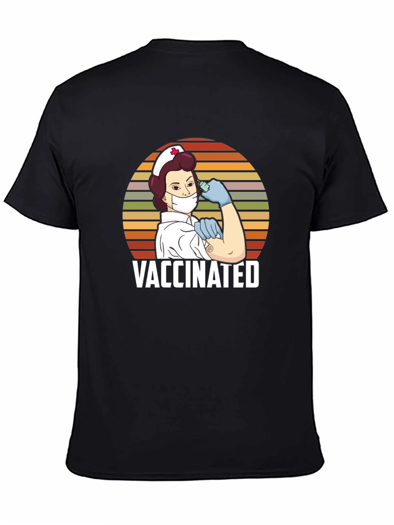 Vaccinated Nurse Retro Style T-Shirt