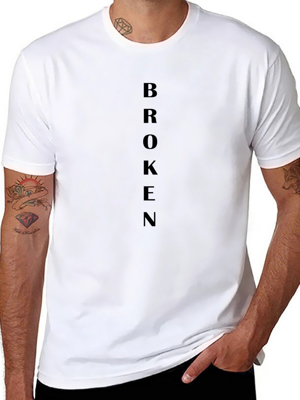 Broken Graphic Tee - Minimalist Design