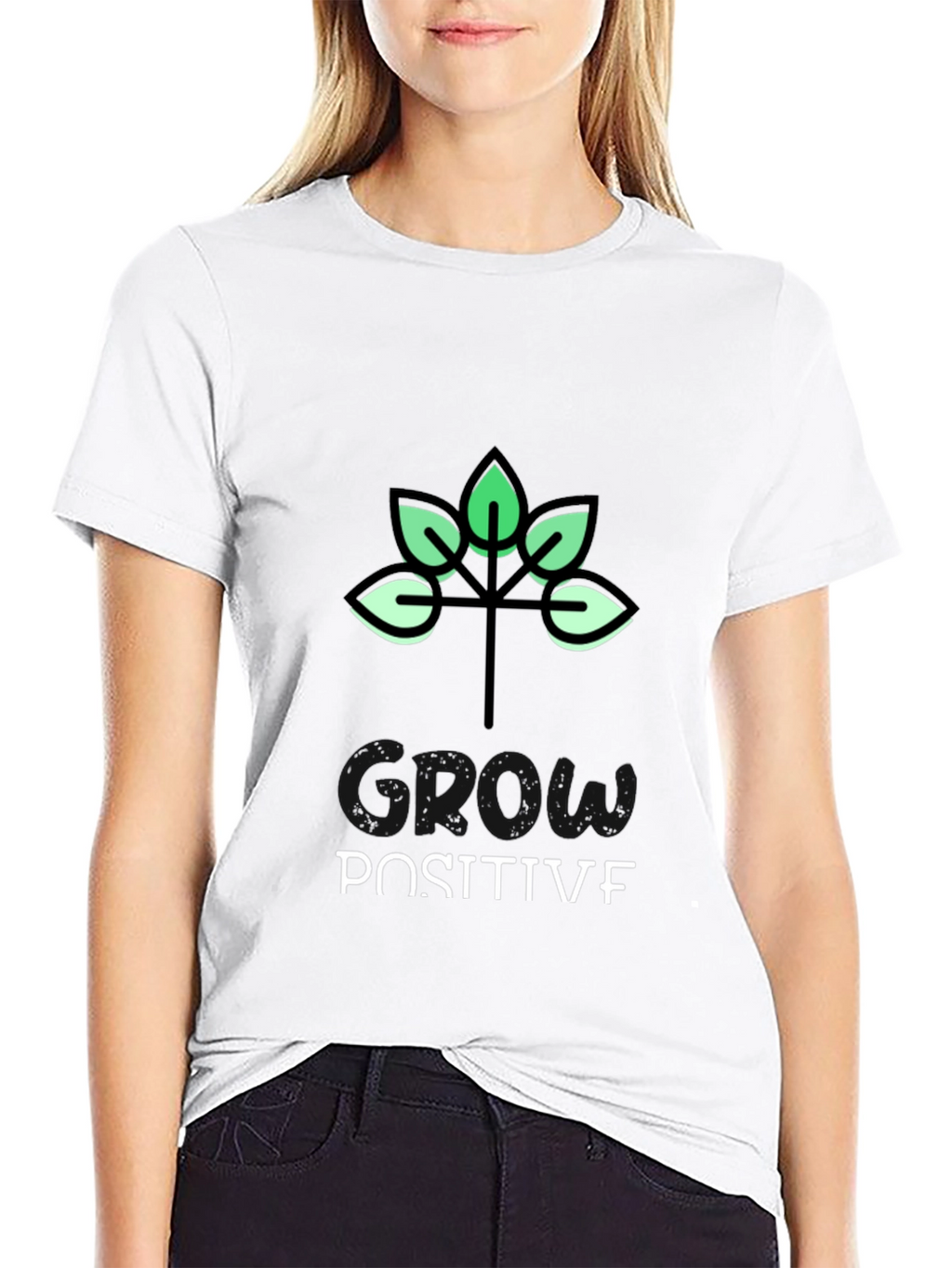 Grow Positive Black Graphic T-Shirt