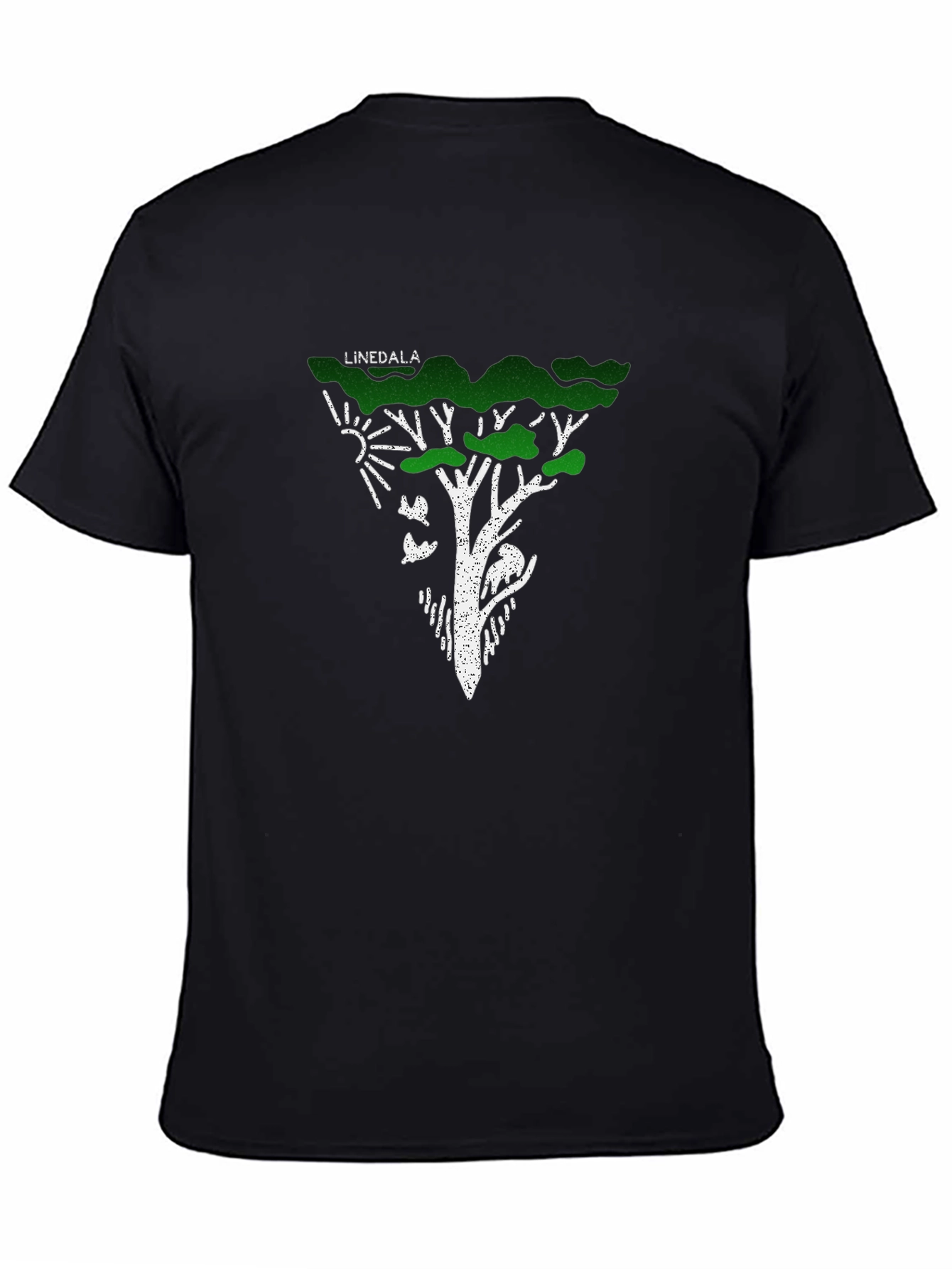Linedala Nature Tree Graphic Black T-Shirt
