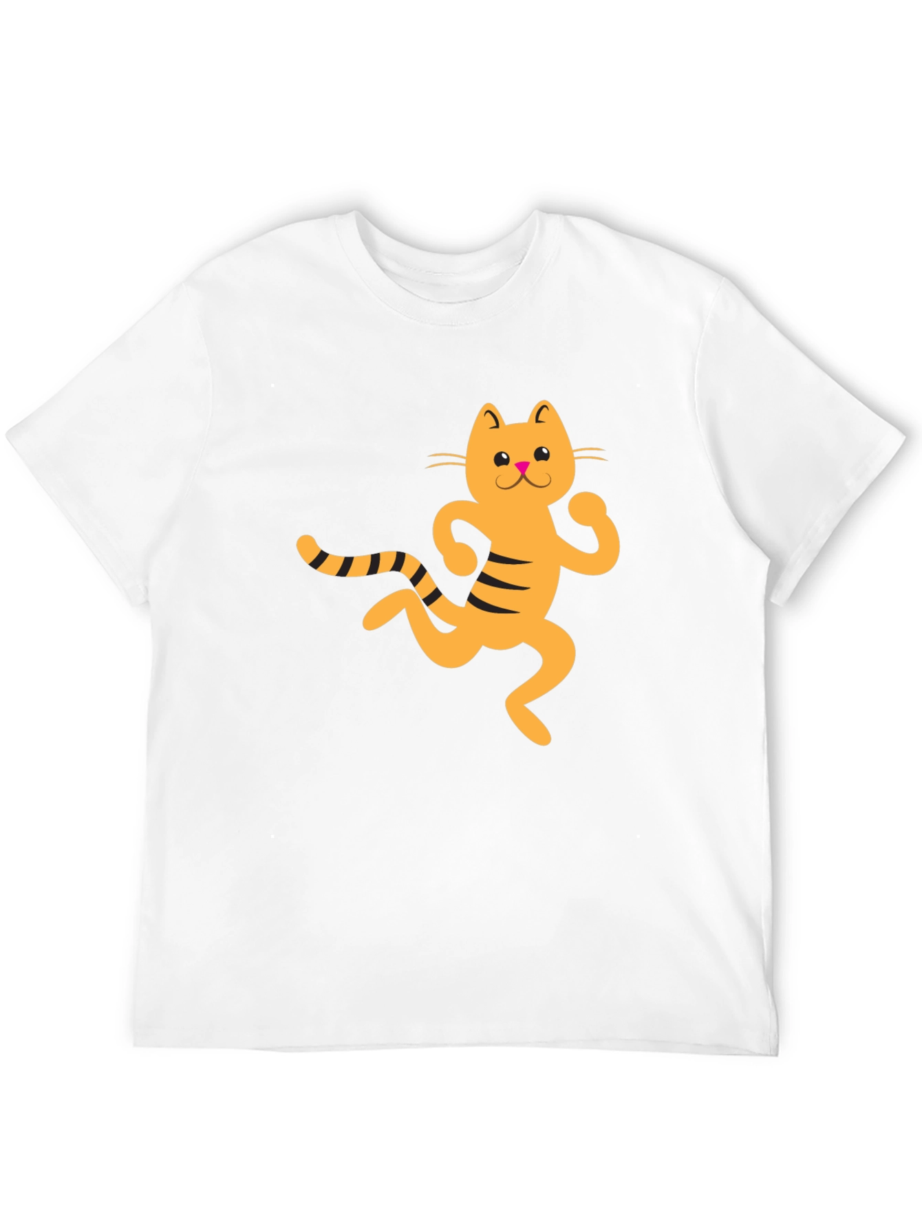 Funny Cat Graphic Tee - Black Cotton T-Shirt