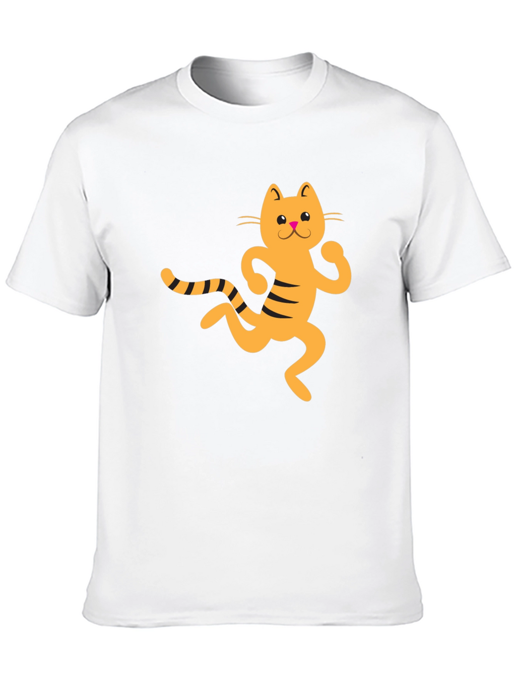 Funny Cat Graphic Tee - Black Cotton T-Shirt