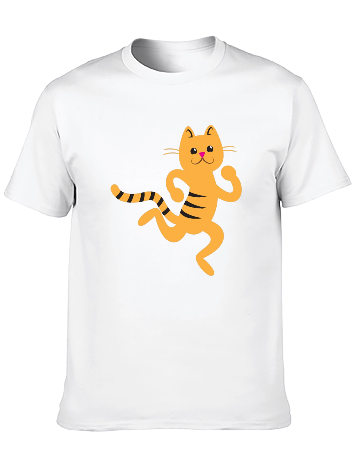 Funny Cat Graphic Tee - Black Cotton T-Shirt