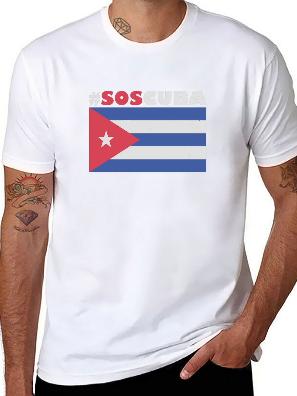 SOS Cuba Flag Graphic T-Shirt