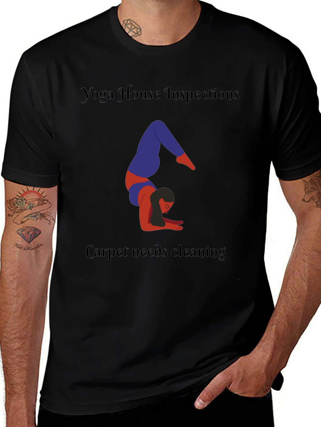 Yoga House Inspections Black T-Shirt