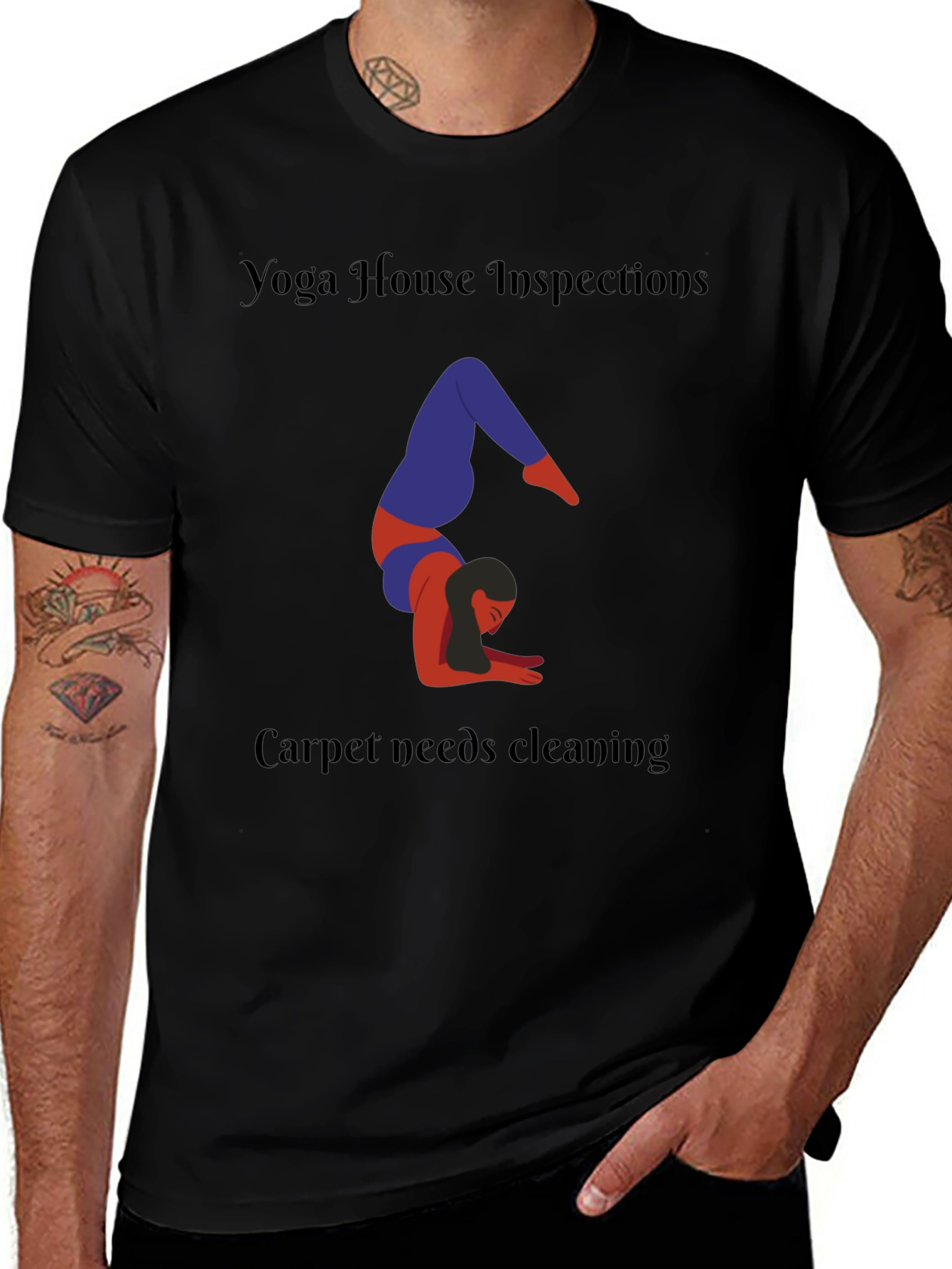 Yoga House Inspections Black T-Shirt