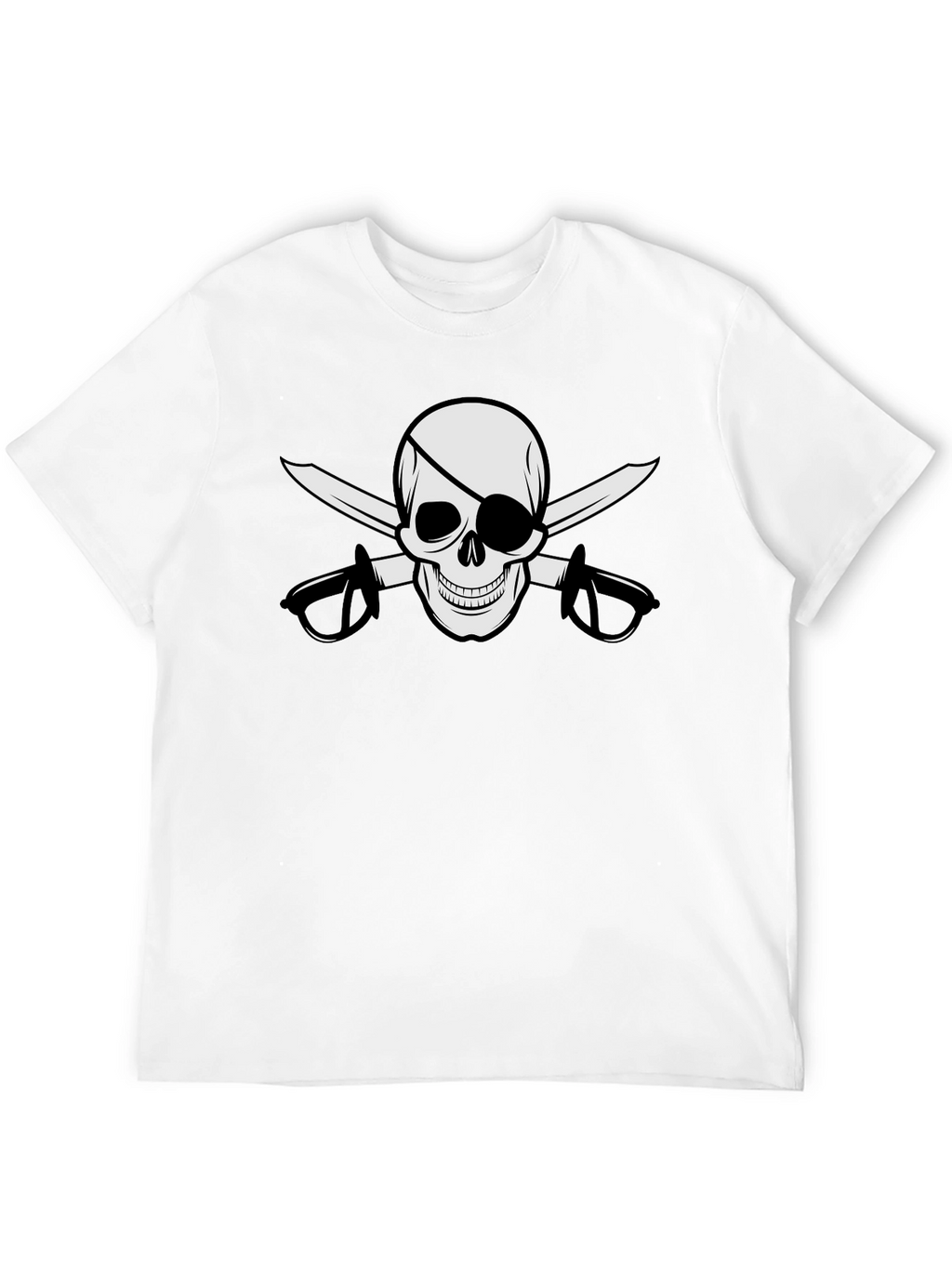 Pirate Skull & Swords Graphic Black T-Shirt
