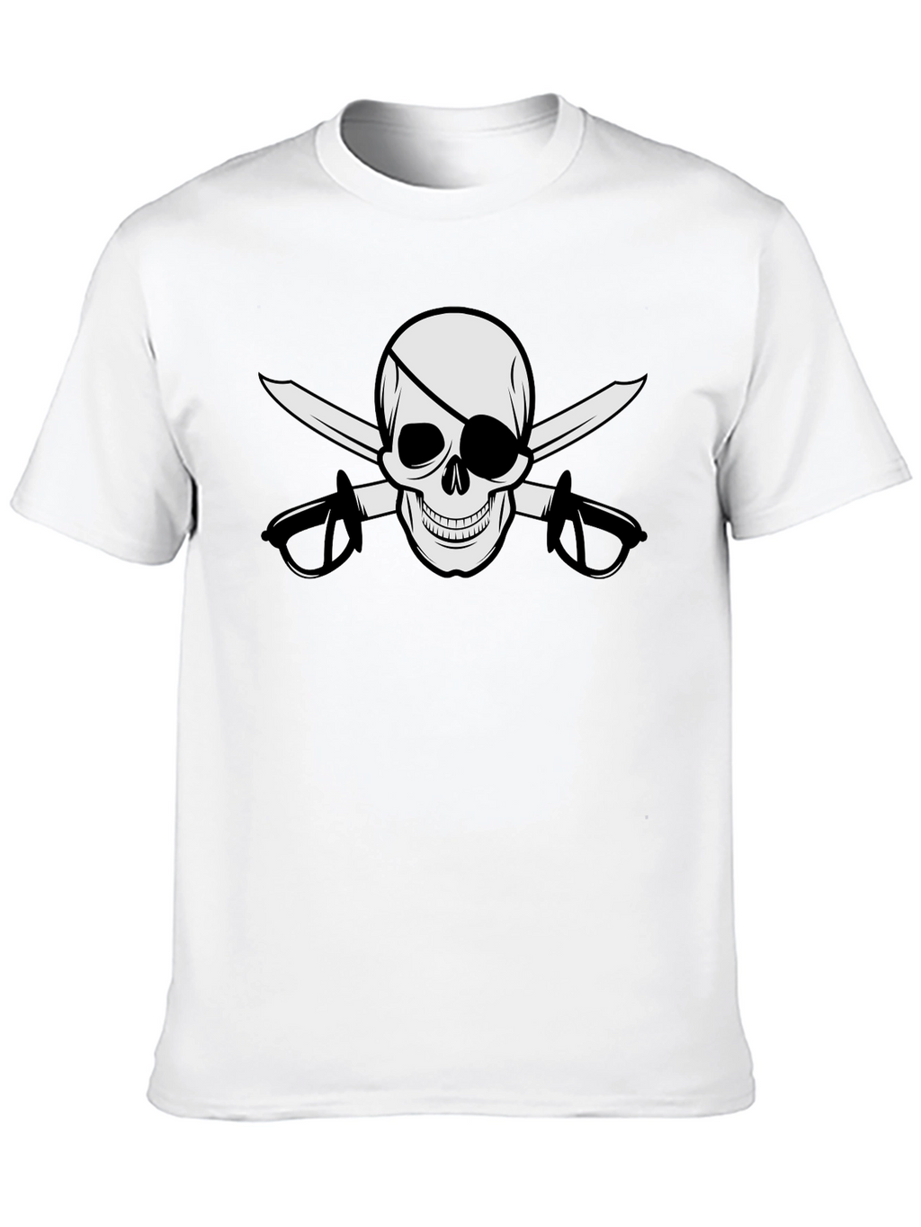 Pirate Skull & Swords Graphic Black T-Shirt