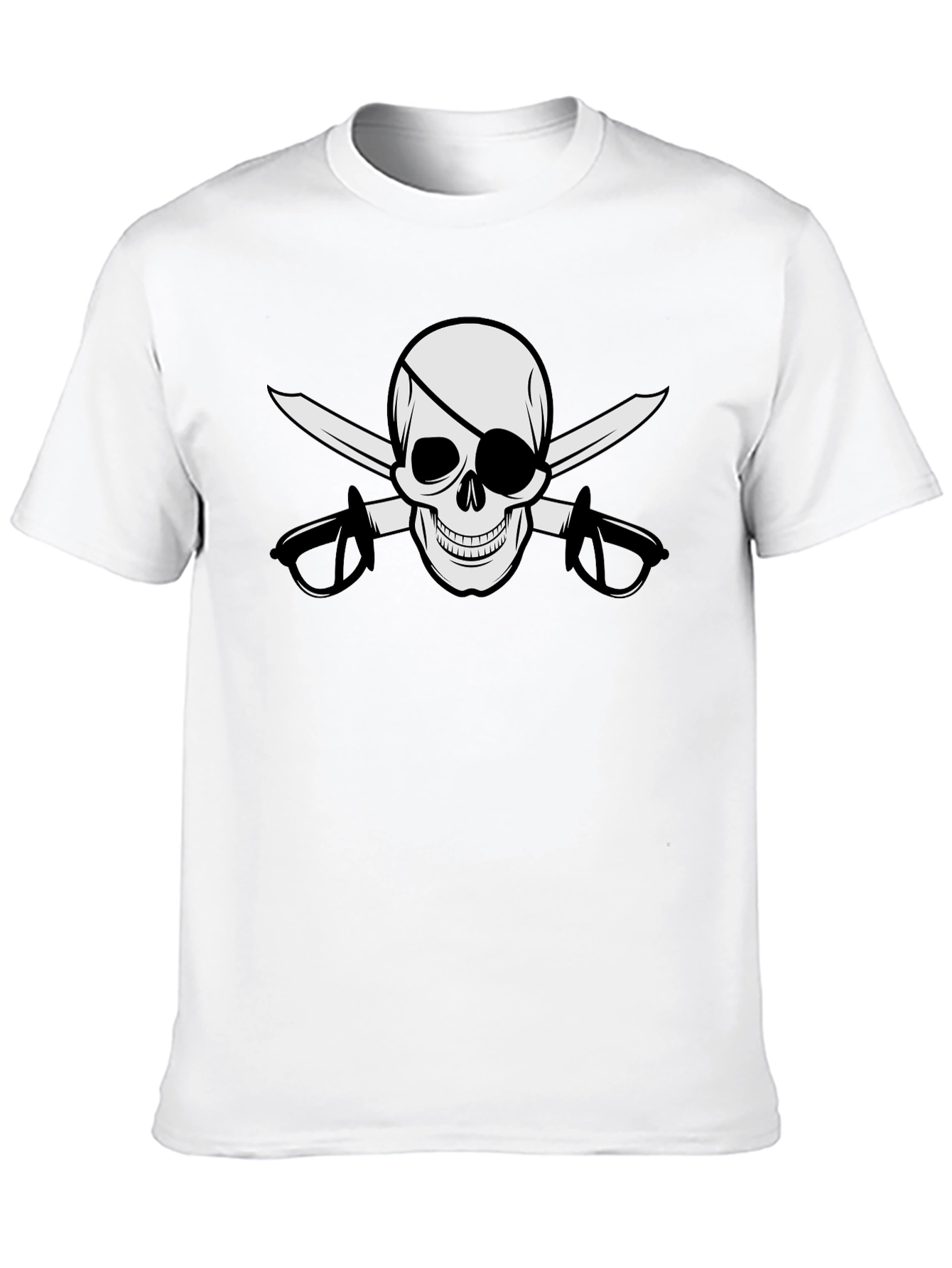Pirate Skull & Swords Graphic Black T-Shirt