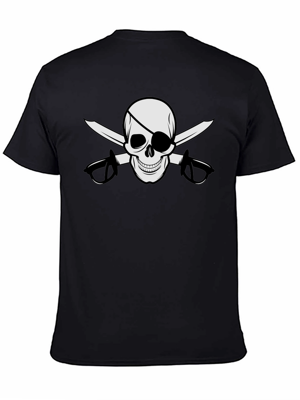 Pirate Skull & Swords Graphic Black T-Shirt