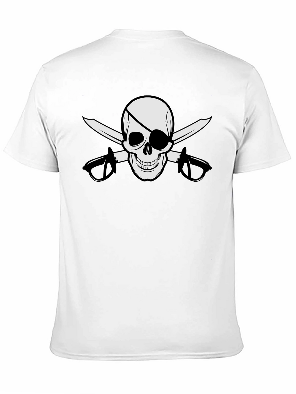 Pirate Skull & Swords Graphic Black T-Shirt
