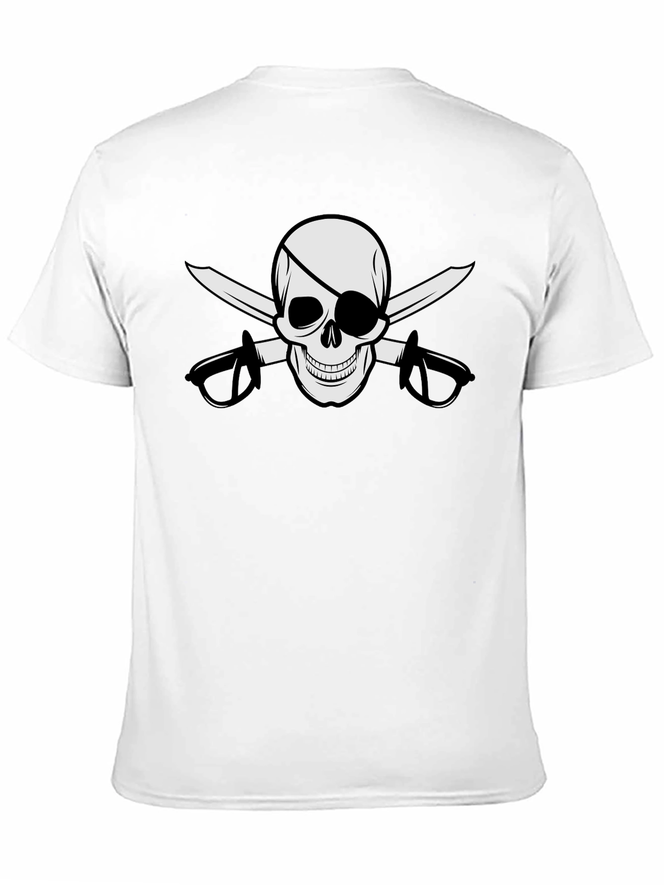 Pirate Skull & Swords Graphic Black T-Shirt