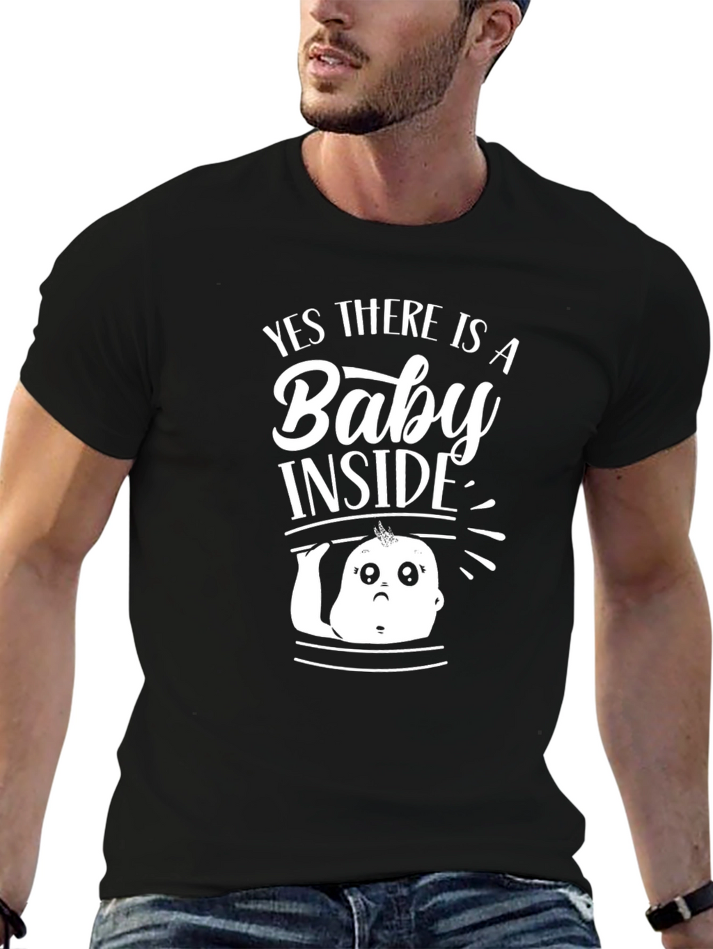 Yes There is a Baby Inside T-Shirt Pregnancy Announcement