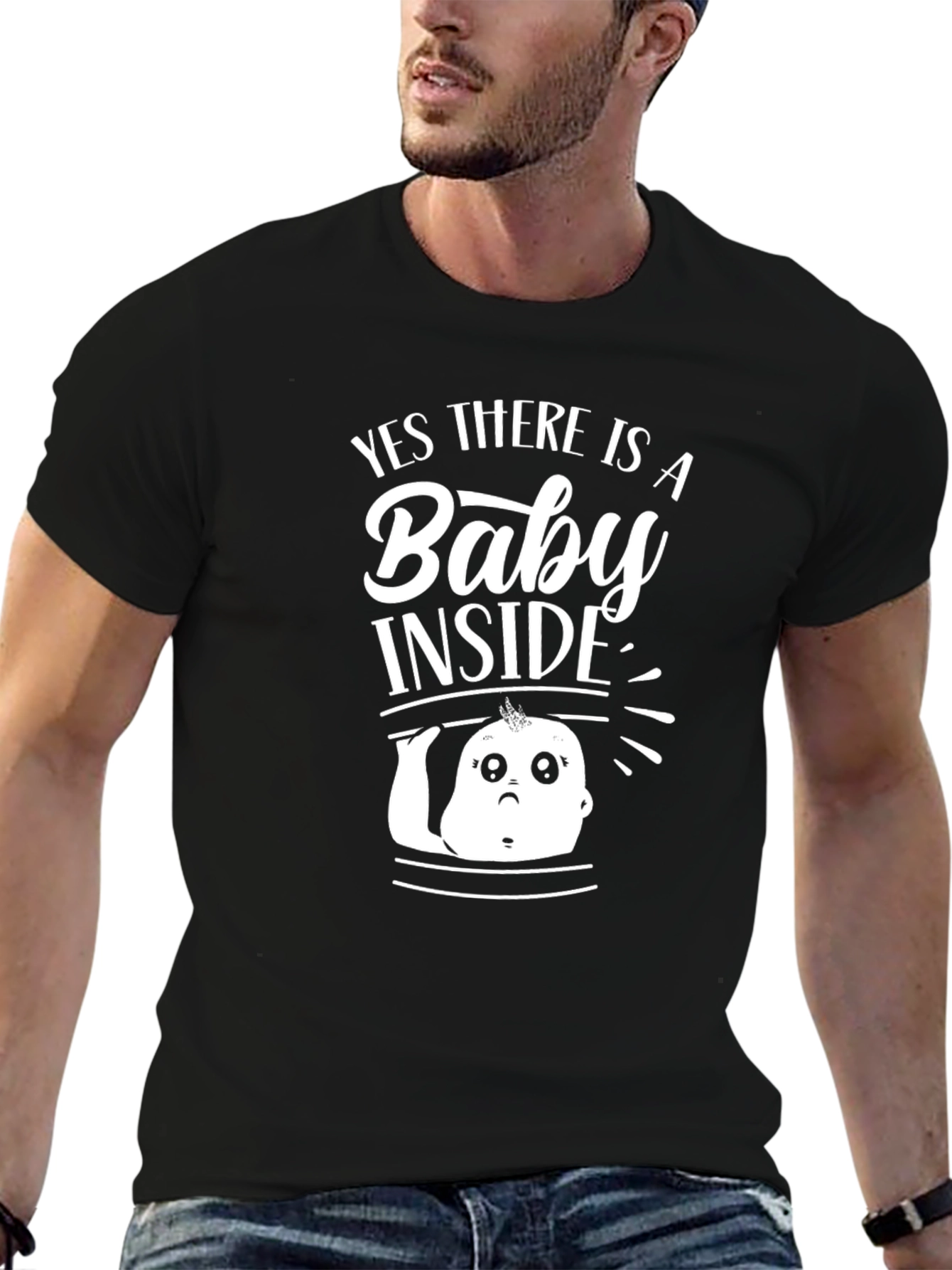 Yes There is a Baby Inside T-Shirt Pregnancy Announcement
