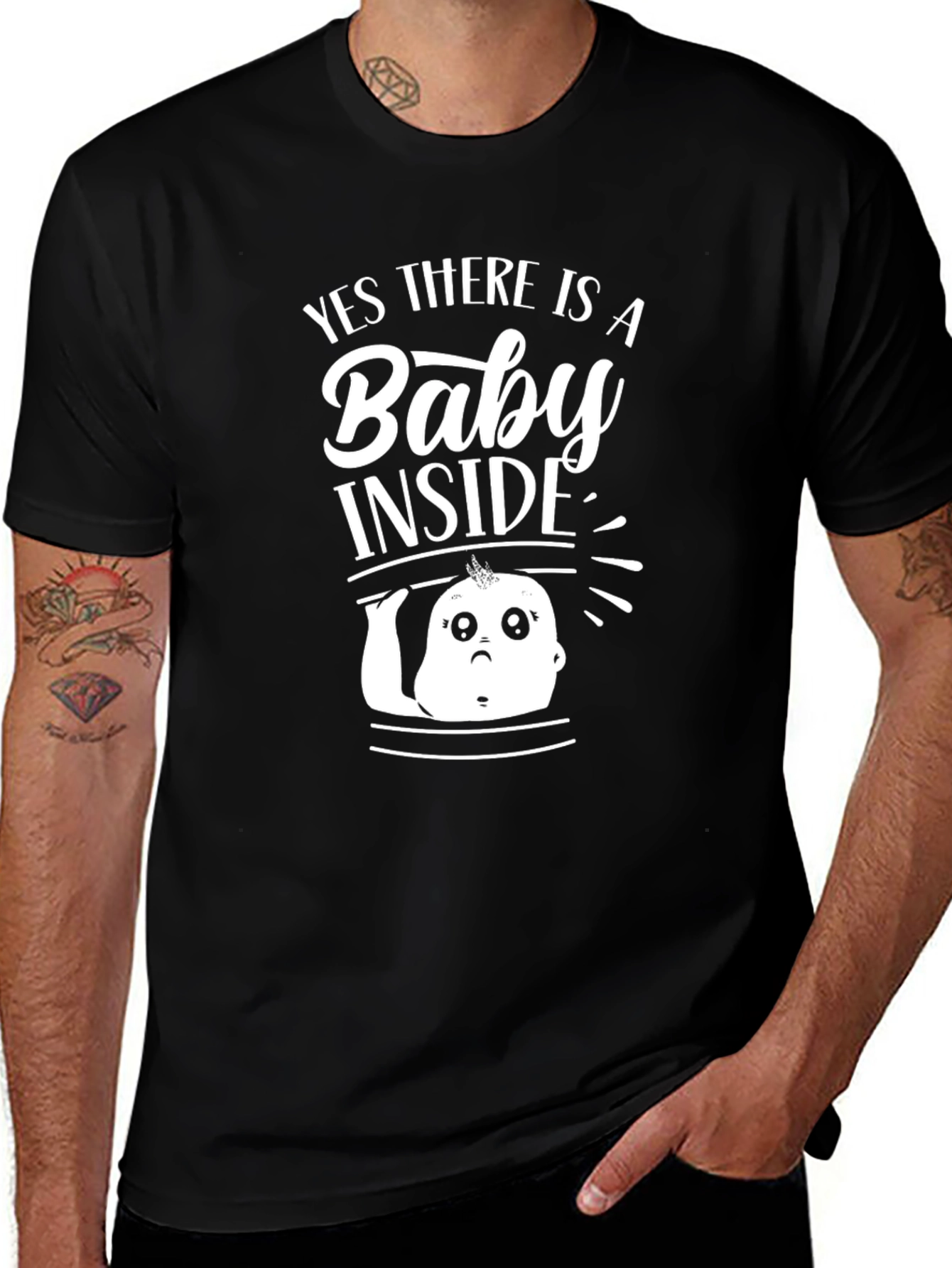 Yes There is a Baby Inside T-Shirt Pregnancy Announcement