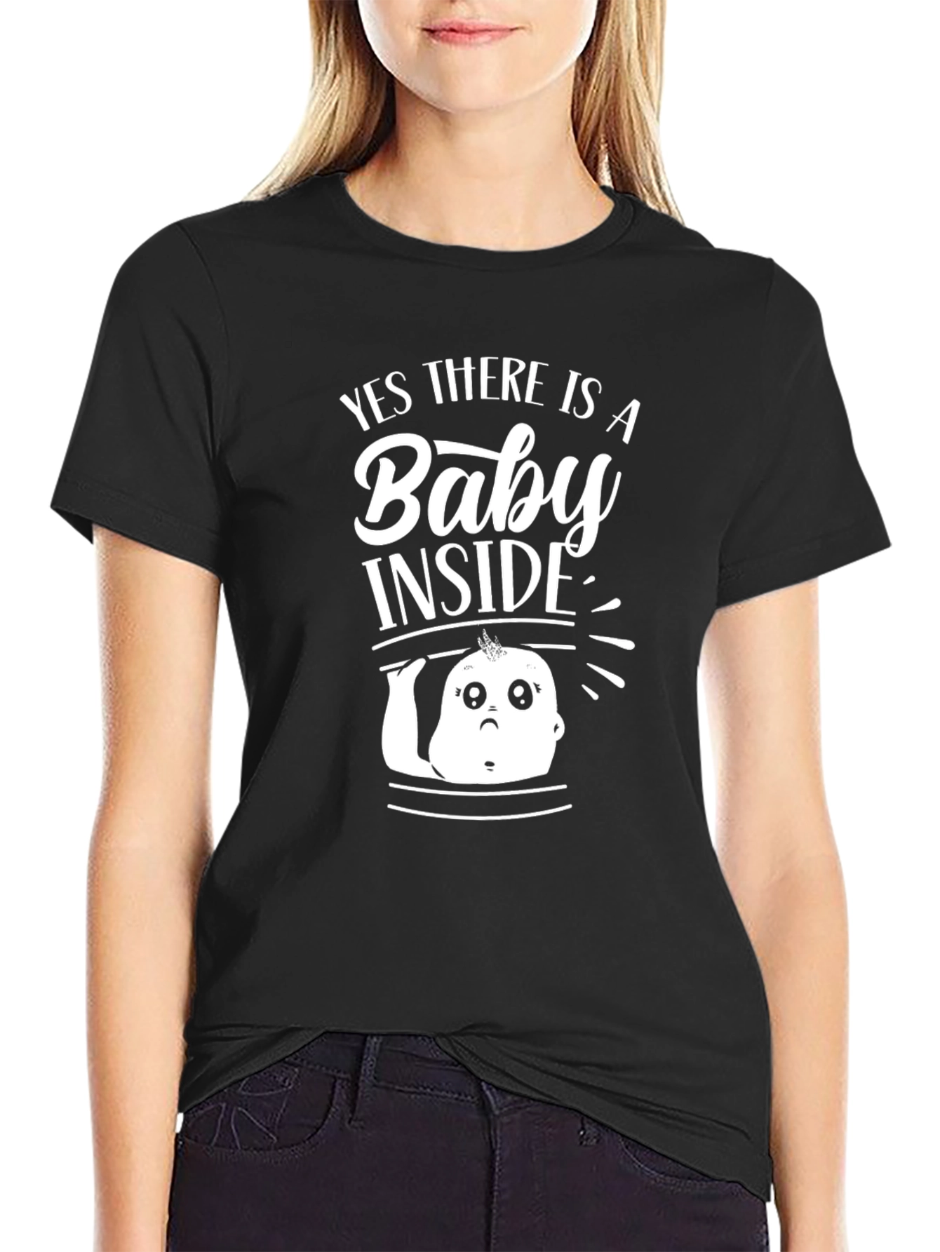 Yes There is a Baby Inside T-Shirt Pregnancy Announcement
