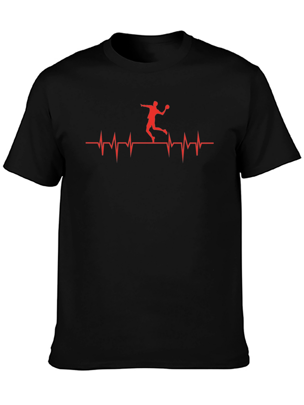 Handball Heartbeat T-Shirt - Black Graphic Tee