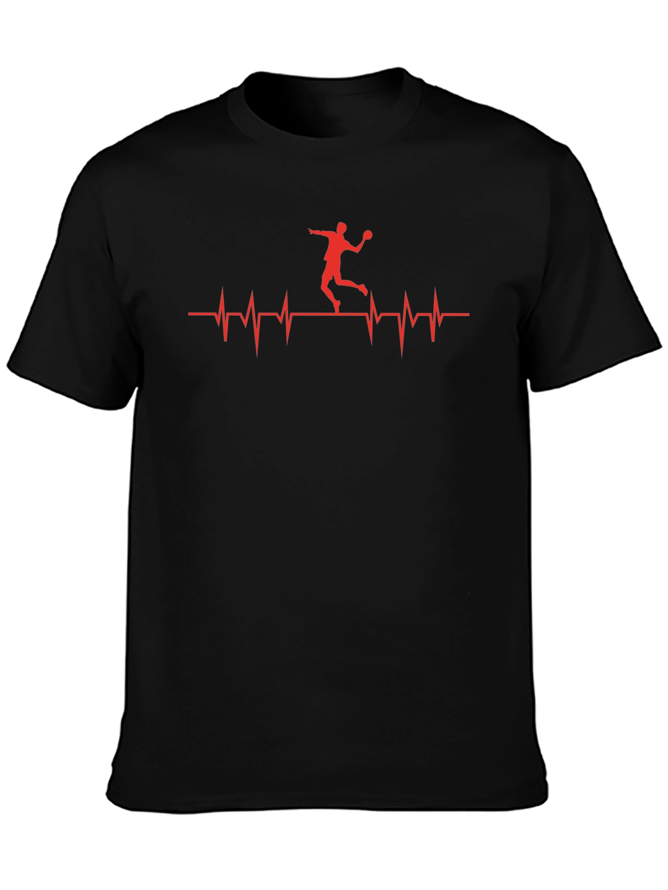 Handball Heartbeat T-Shirt - Black Graphic Tee