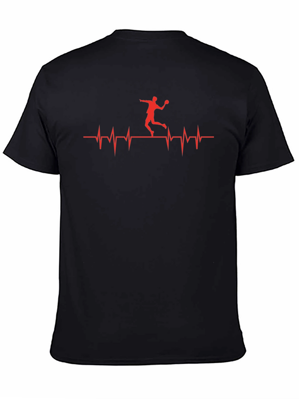 Handball Heartbeat T-Shirt - Black Graphic Tee