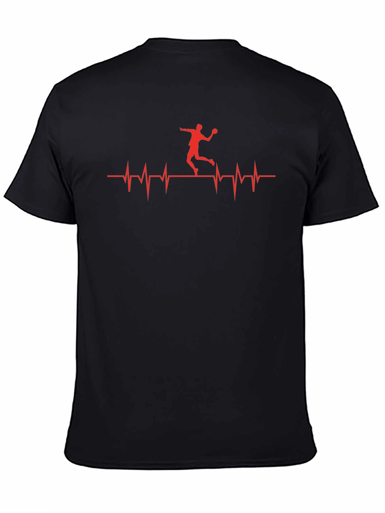 Handball Heartbeat T-Shirt - Black Graphic Tee