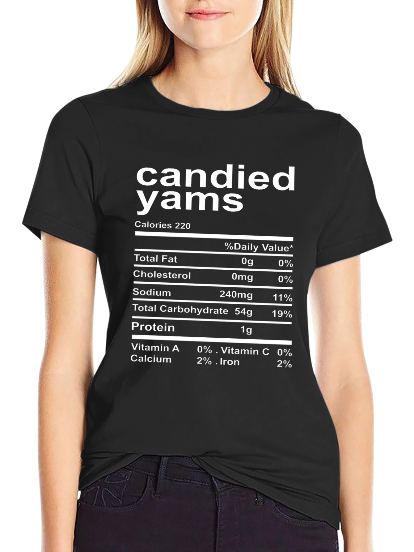 Candied Yams Nutrition Facts Funny T-Shirt