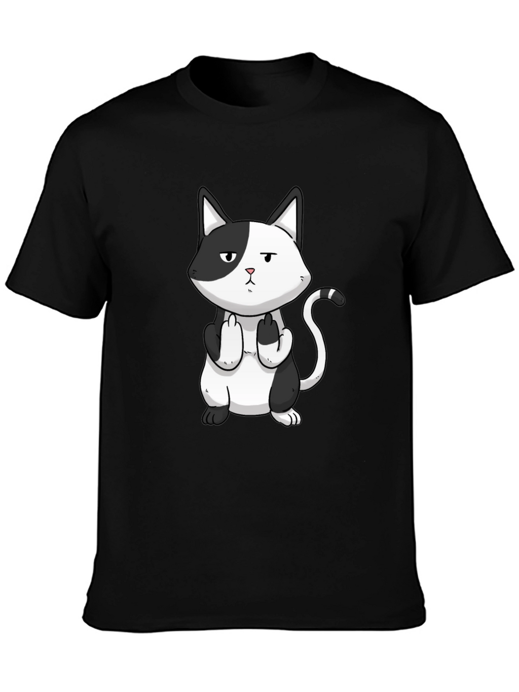 Rude Cat Graphic T-Shirt - Black Humor Tee