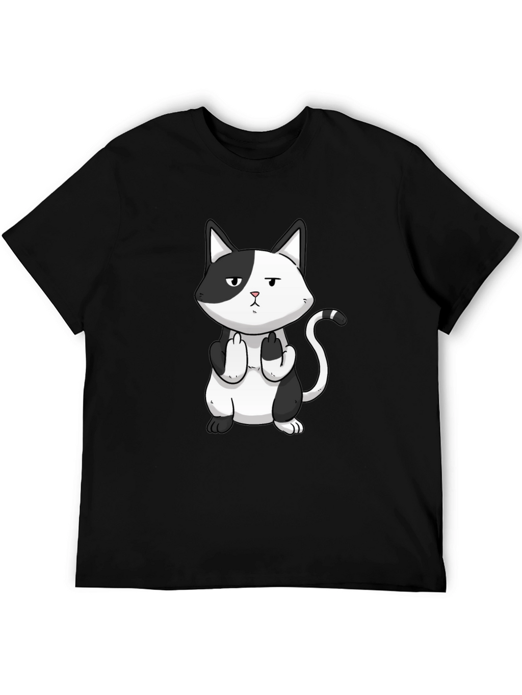 Rude Cat Graphic T-Shirt - Black Humor Tee