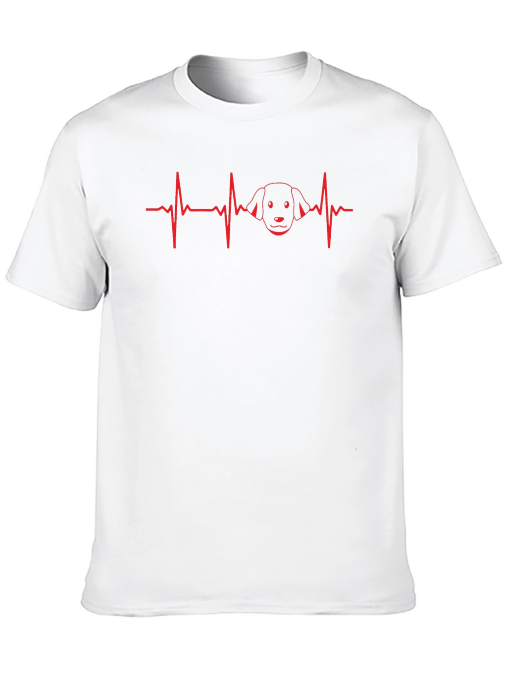 Dog Lover ECG Heartbeat Graphic Tee