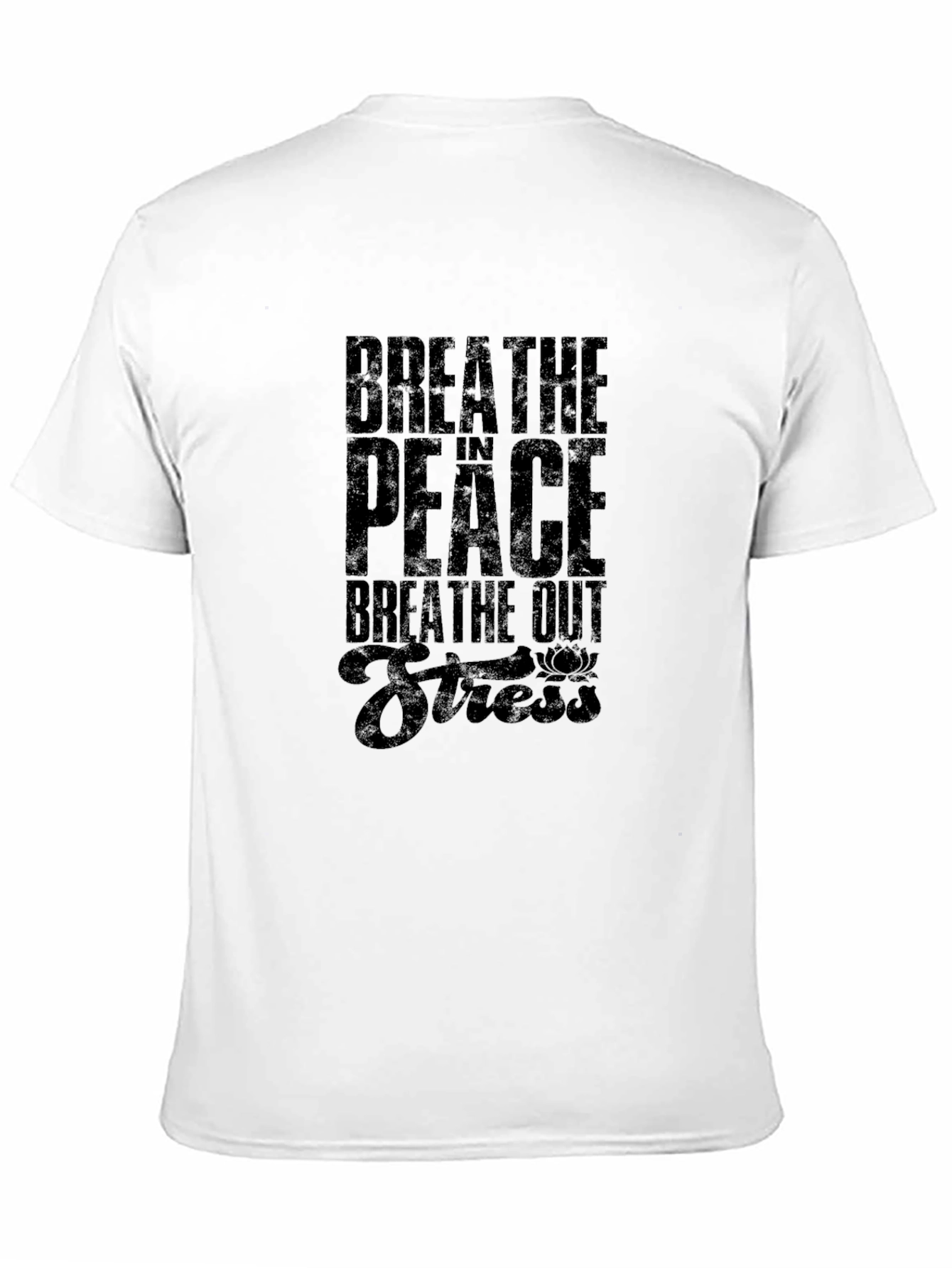 Breathe In Peace Out Stress Black Graphic Tee