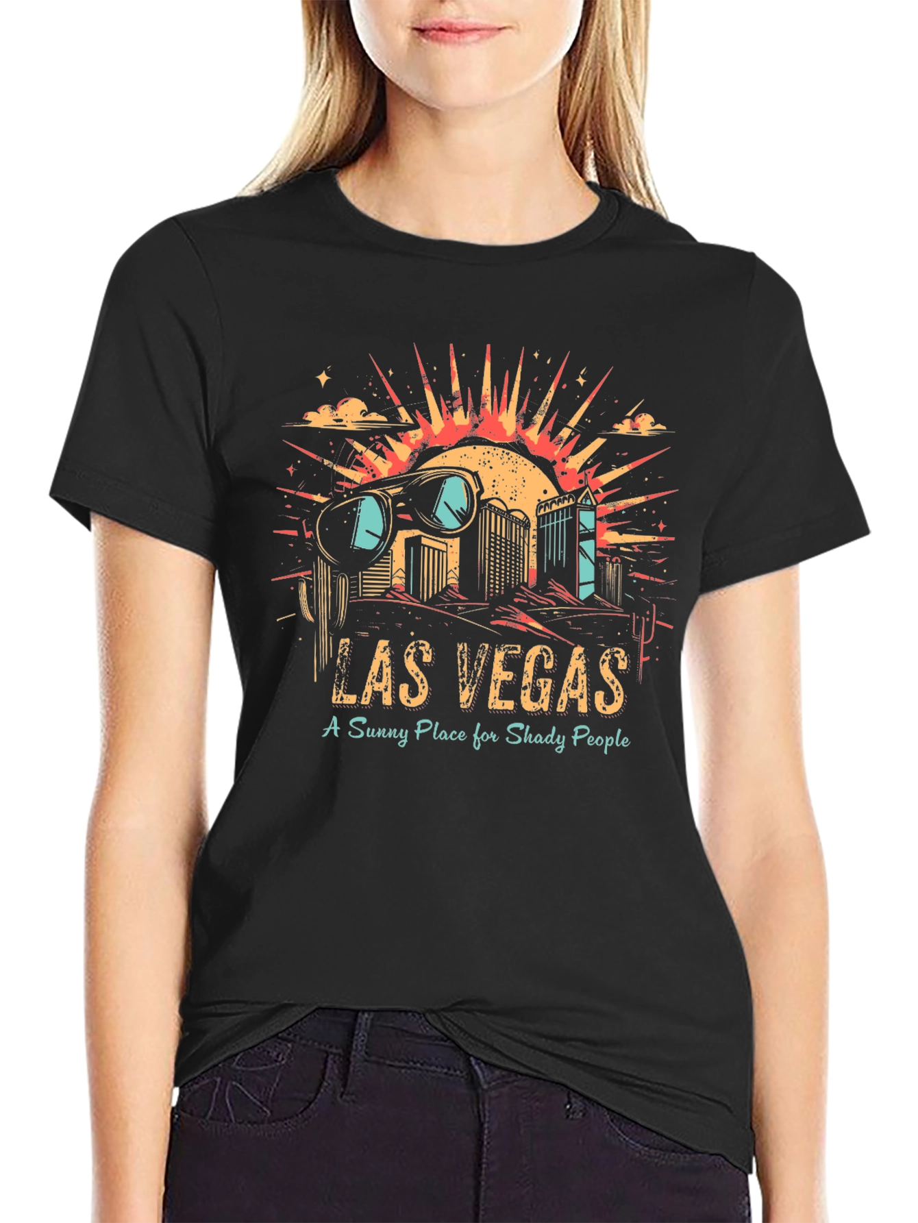 Las Vegas Graphic T-Shirt - A Sunny Place for Shady People