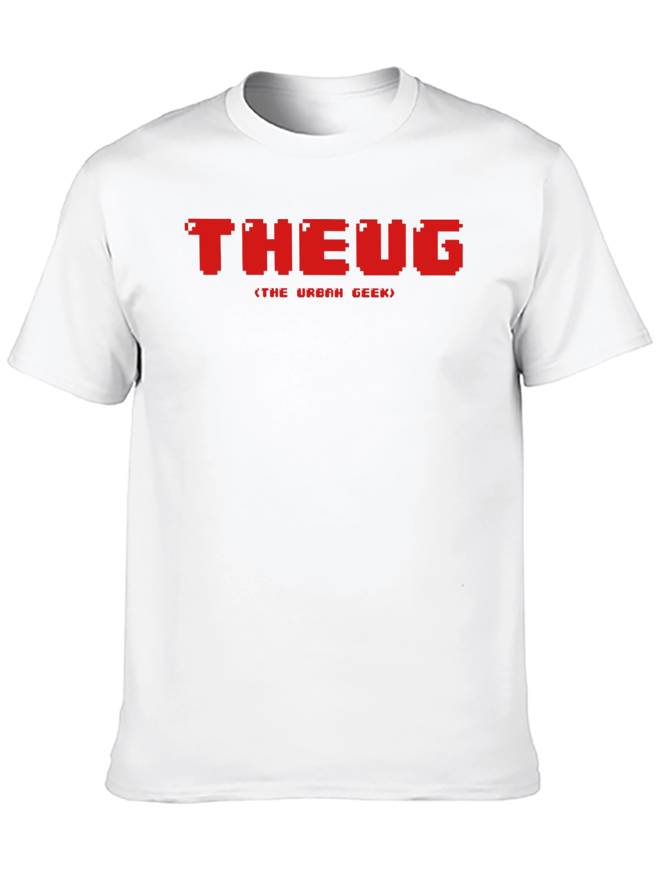 THEUG Urban Geek Pixelated Red Graphic Black T-Shirt