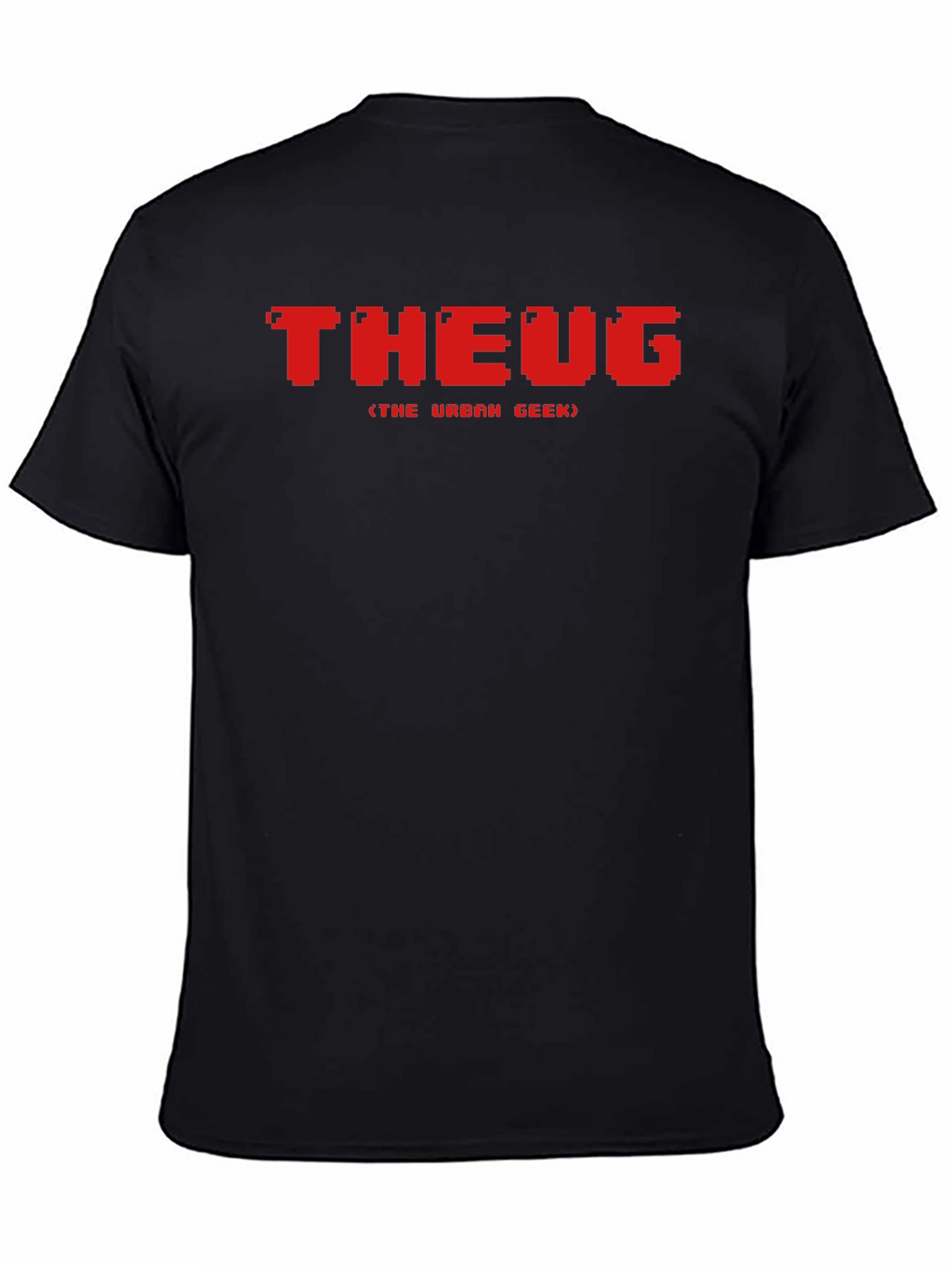 THEUG Urban Geek Pixelated Red Graphic Black T-Shirt