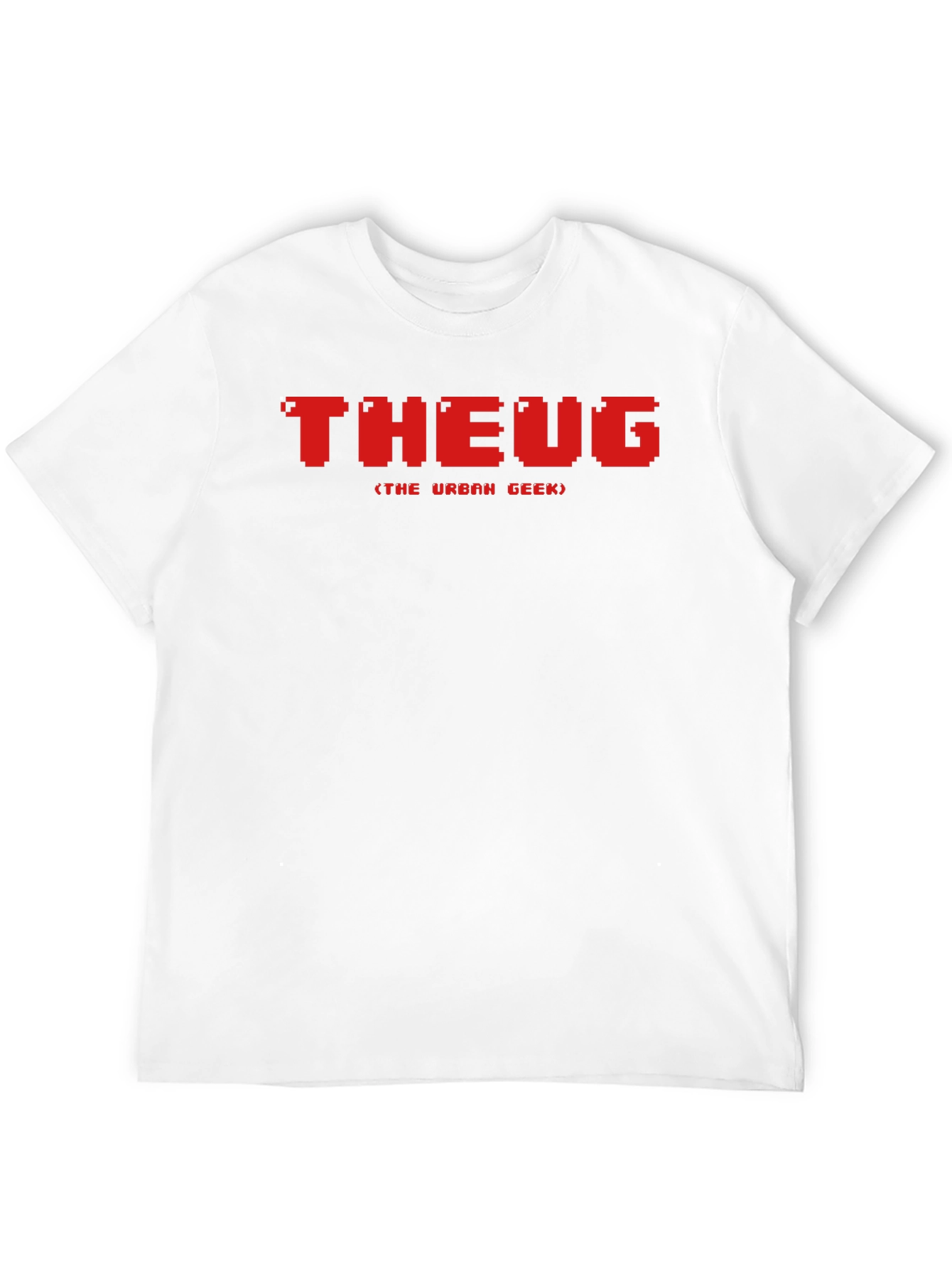 THEUG Urban Geek Pixelated Red Graphic Black T-Shirt