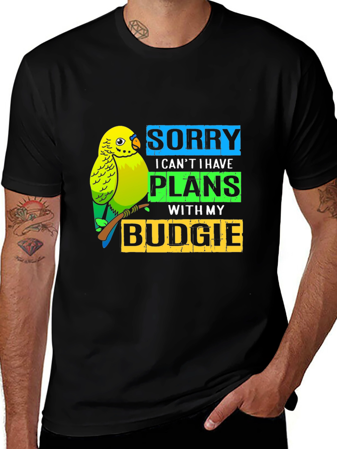 Funny Budgie Parrot T-Shirt - Sorry I Have Plans