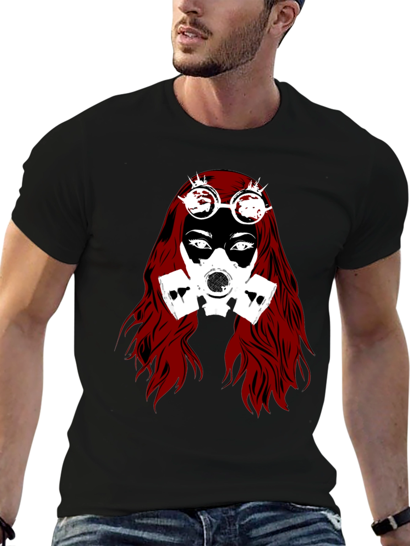 Steampunk Gas Mask Woman Graphic Tee
