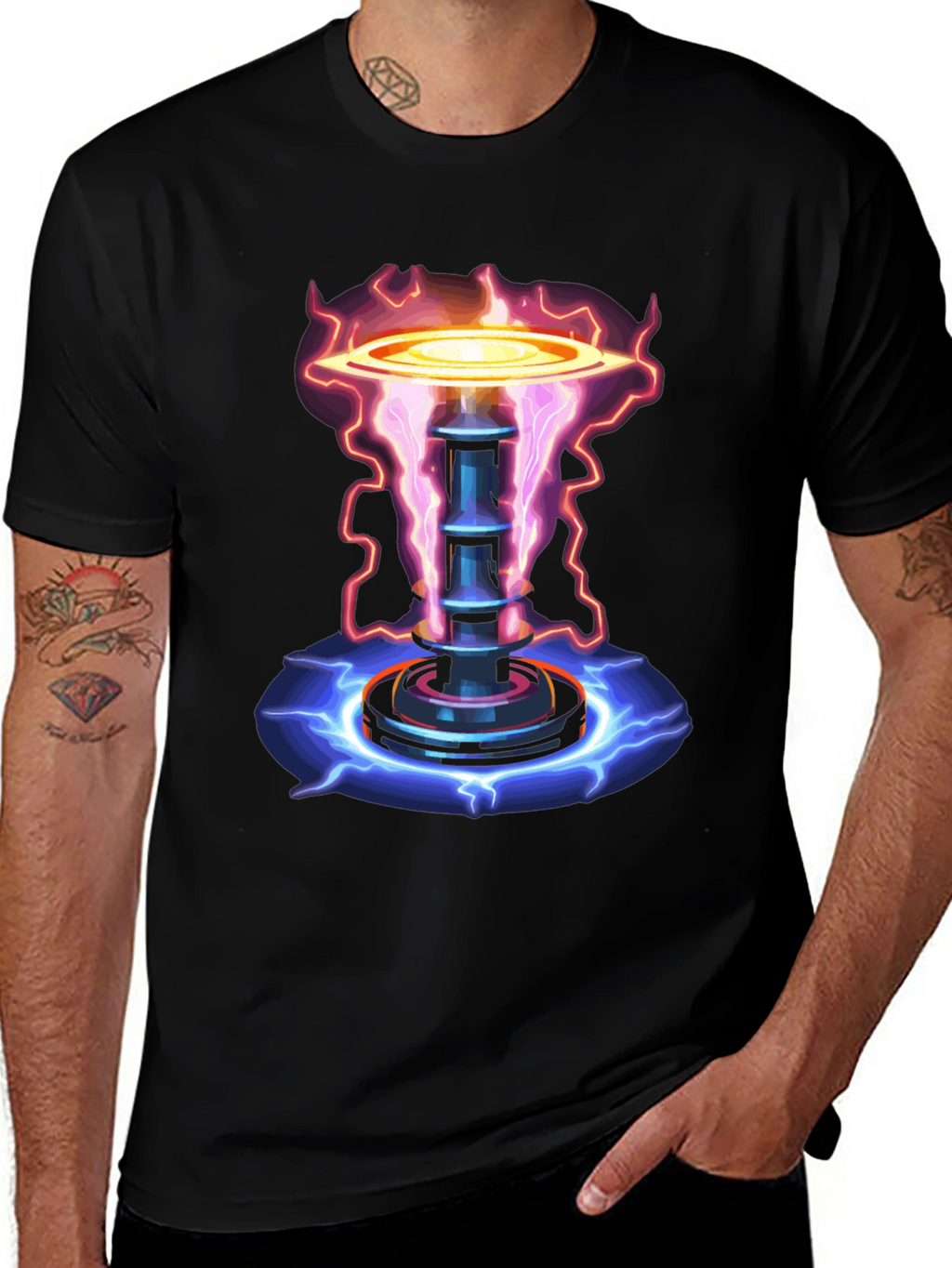 Electric Portal Graphic Tee - Sci-Fi Style