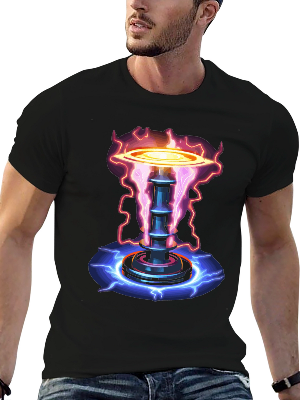 Electric Portal Graphic Tee - Sci-Fi Style